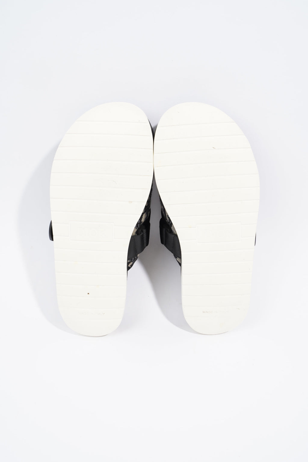 Christian Dior Mens Alpha Sandal Black / Beige / Oblique EU 40 / UK 6