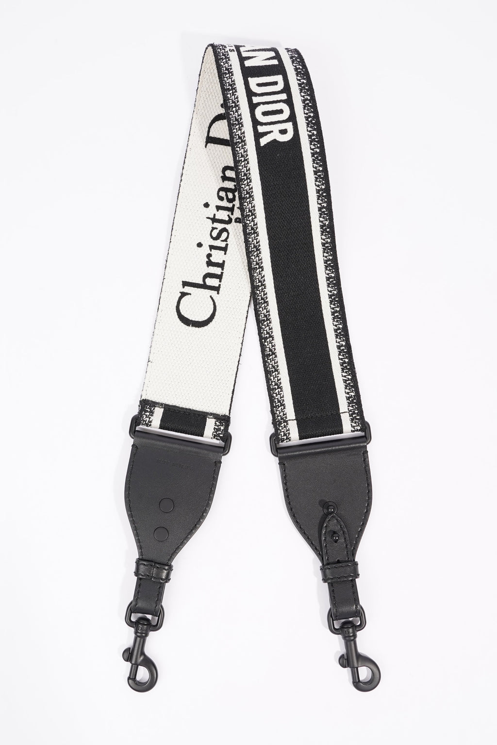 Christian Dior Ultramatte Bag Strap Black / White Canvas