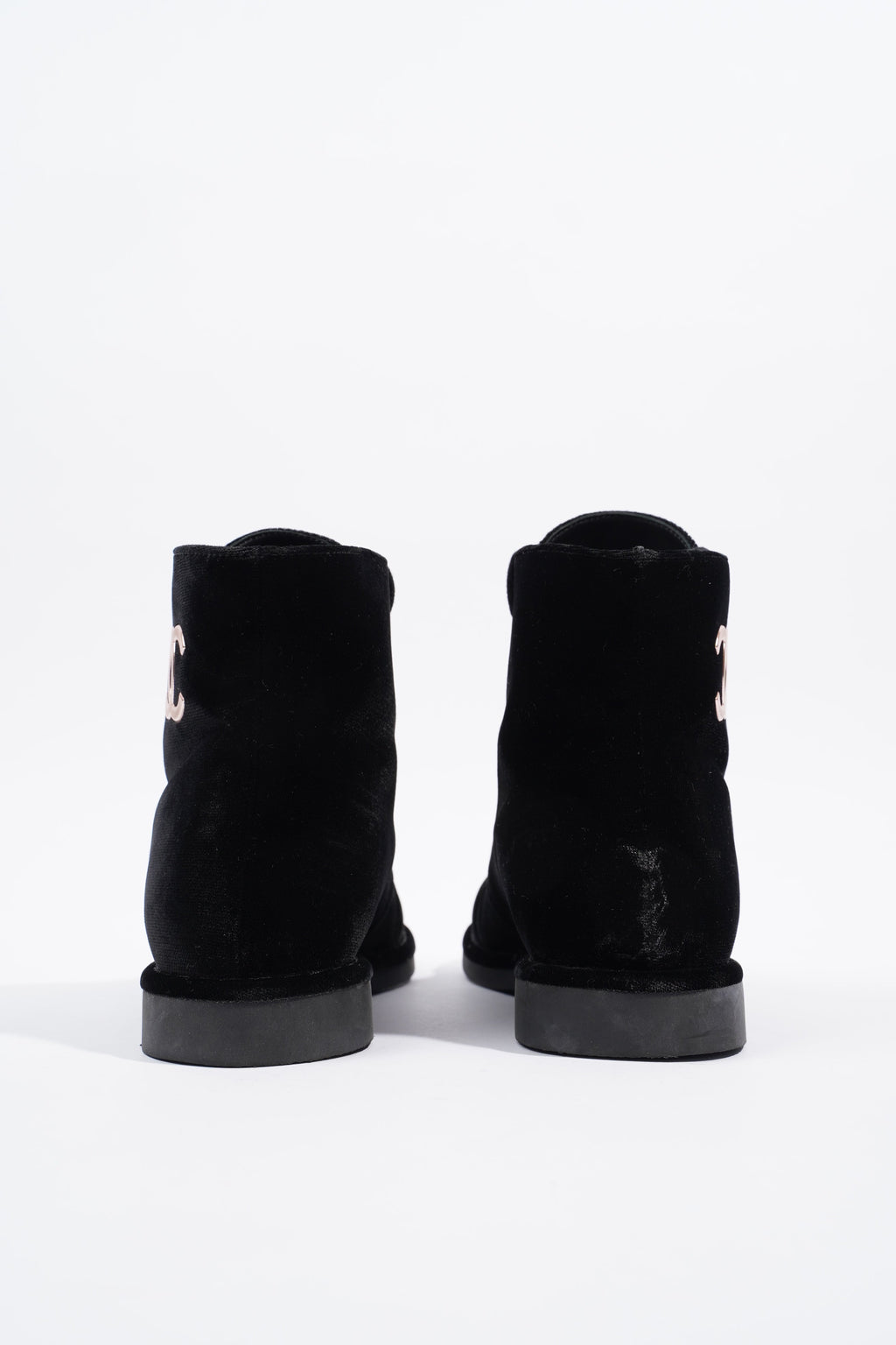 Chanel Velvet CC Boot Black EU 37 / UK 4