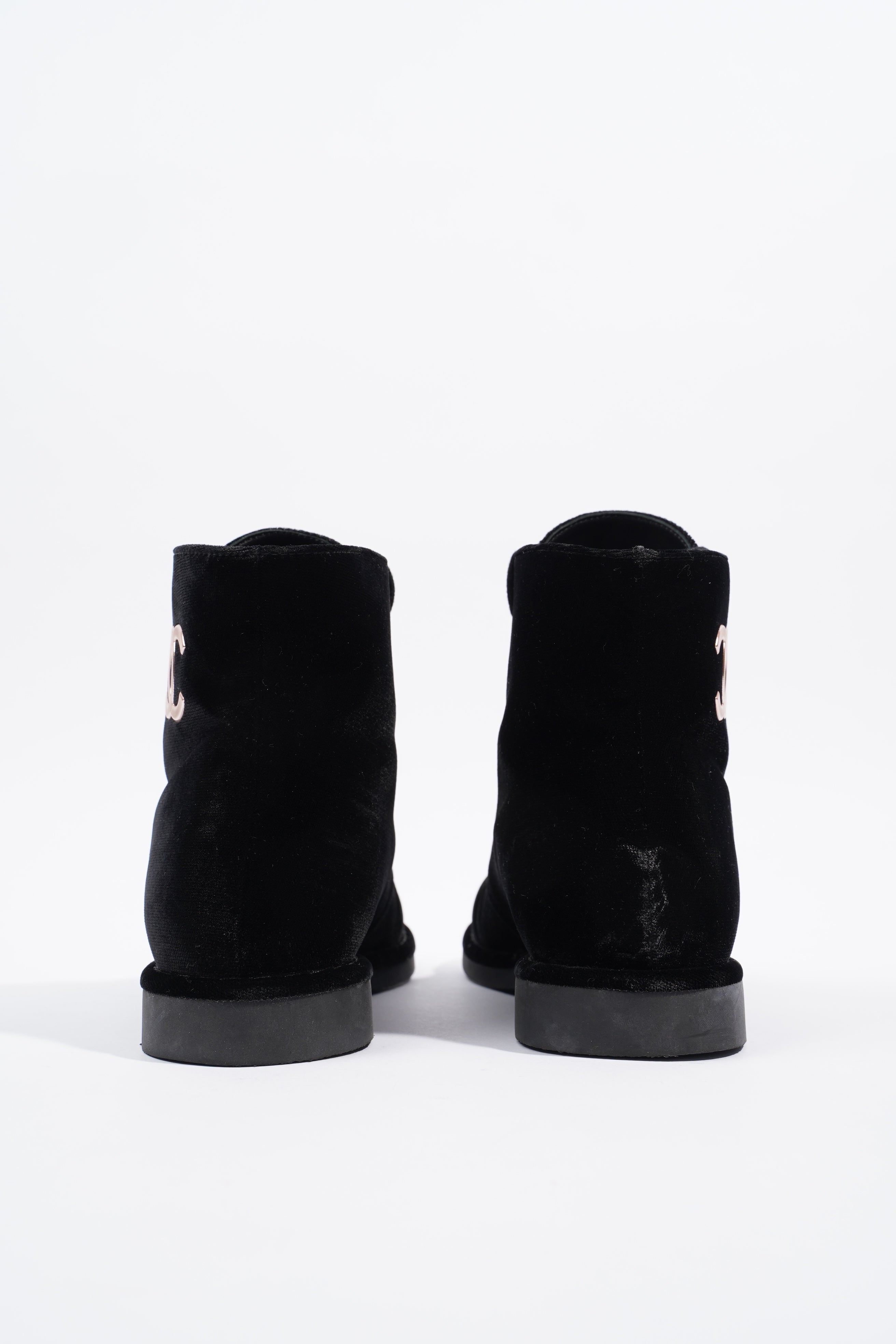 Chanel Velvet CC Boot Black EU 37 / UK 4