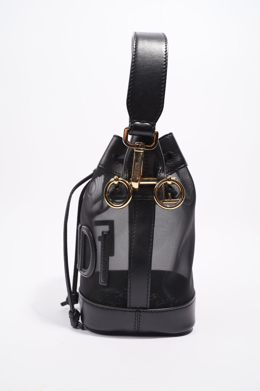 Fendi Womens Mon Tresor Mini Bag Black