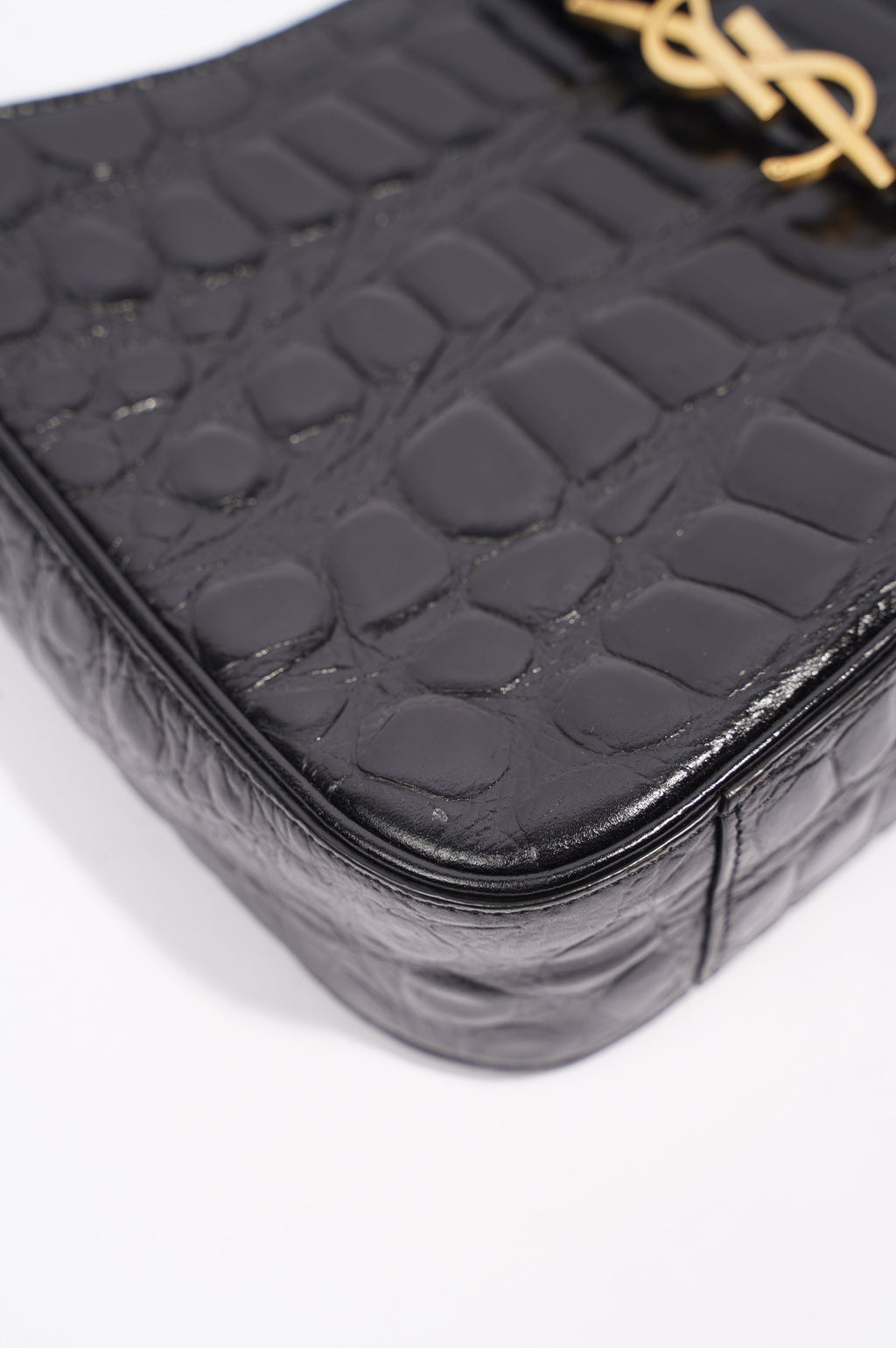 Saint Laurent Le 5 A 7 Hobo Bag Black Embossed Leather