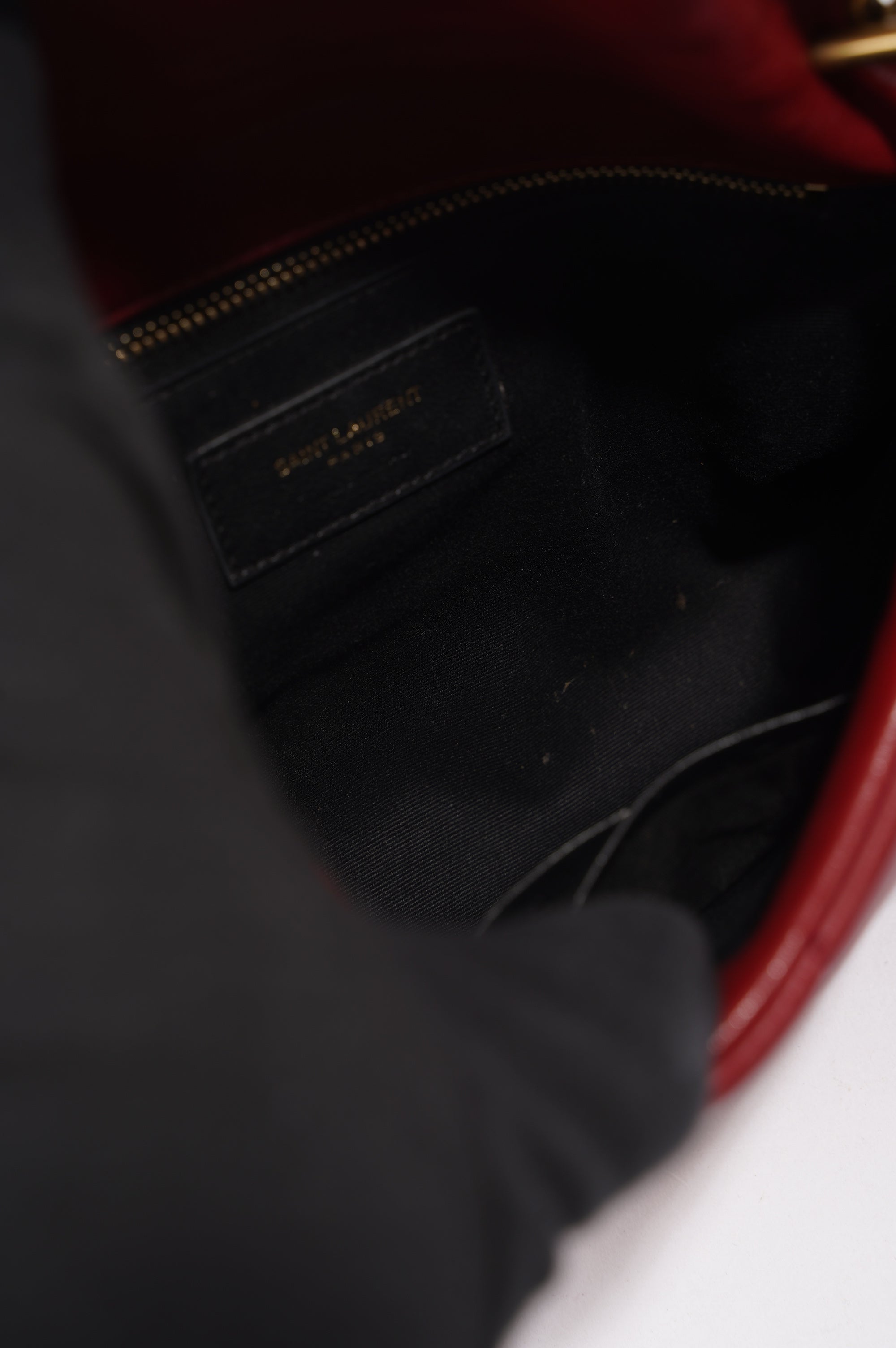 Saint Laurent Womens Lou Lou Puffer Red / Gold Toy