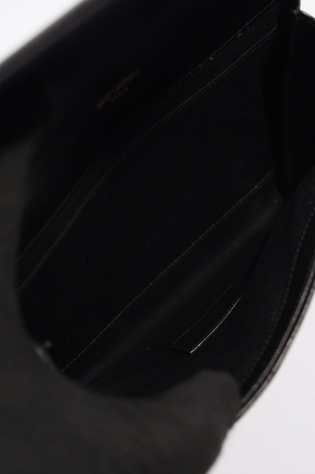 Saint Laurent Envelope Wristlet Clutch Black Leather
