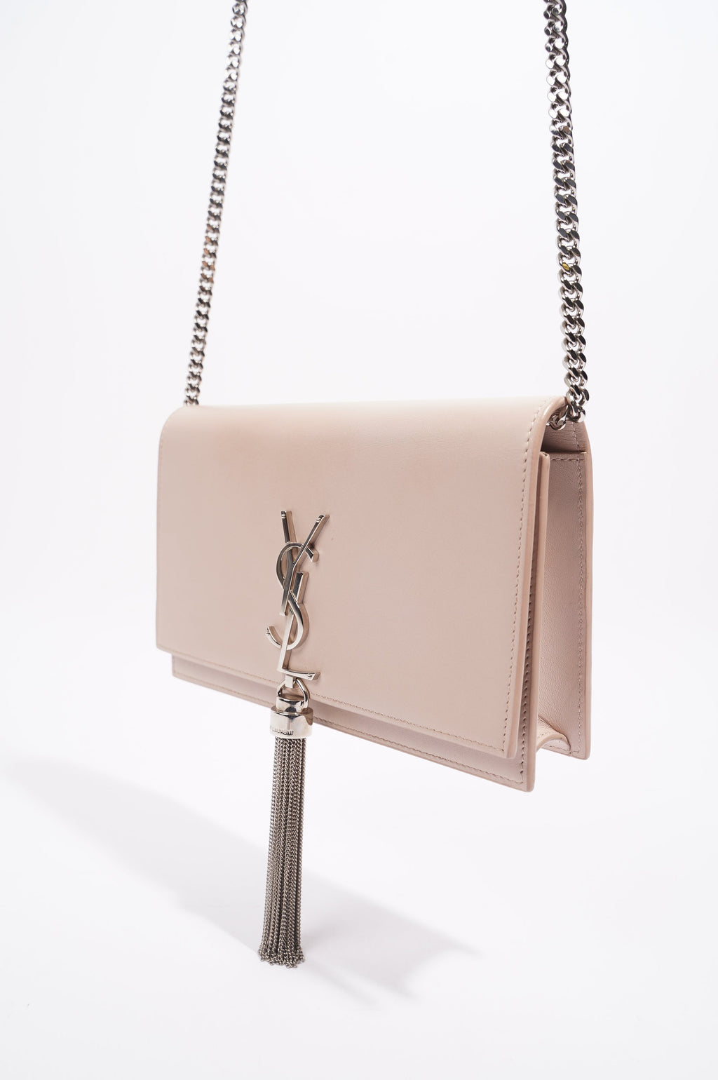 Saint Laurent Womens Kate Tassel Bag Pink Leather Small