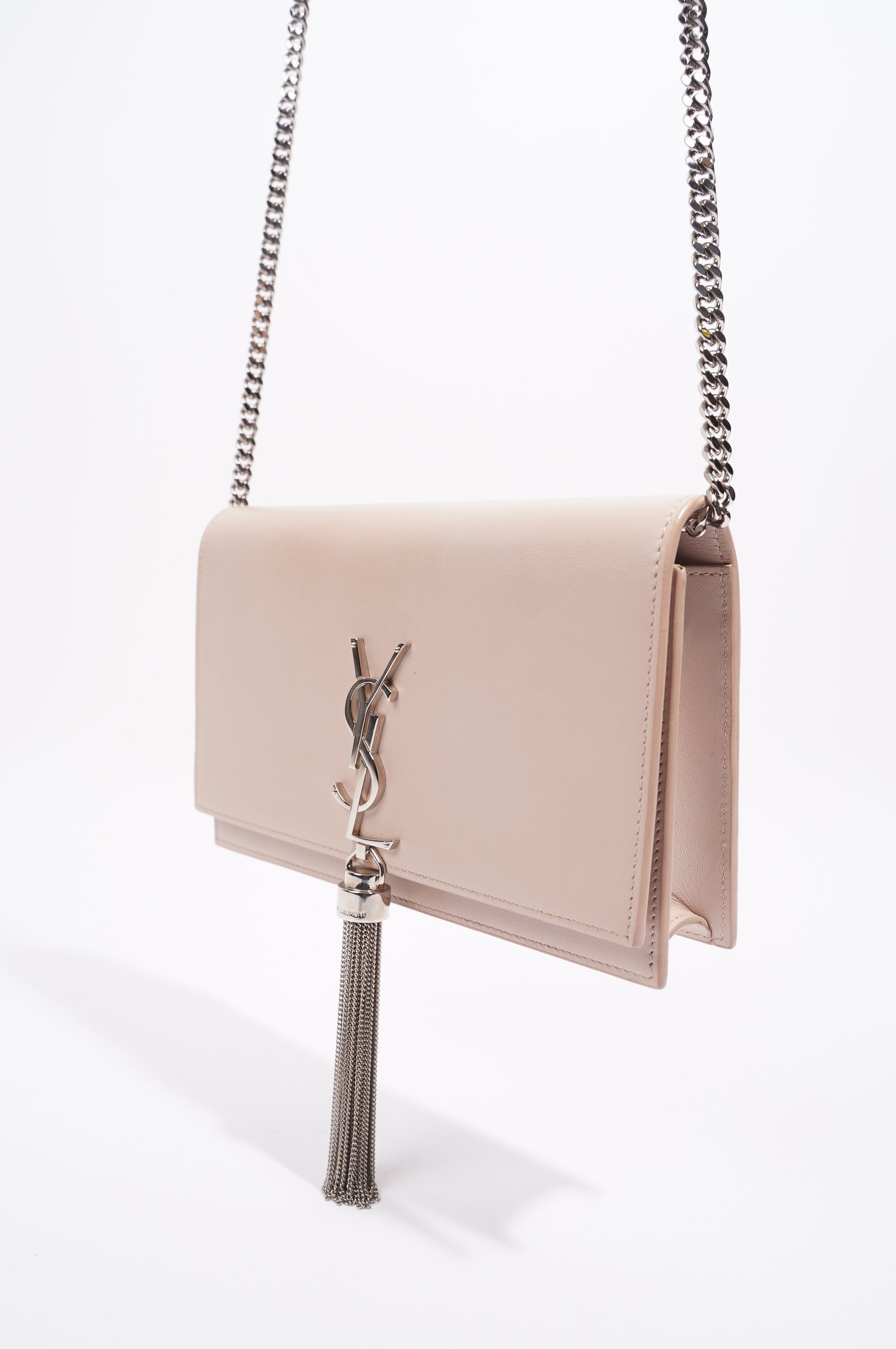 Saint Laurent Womens Kate Tassel Bag Pink Leather Small
