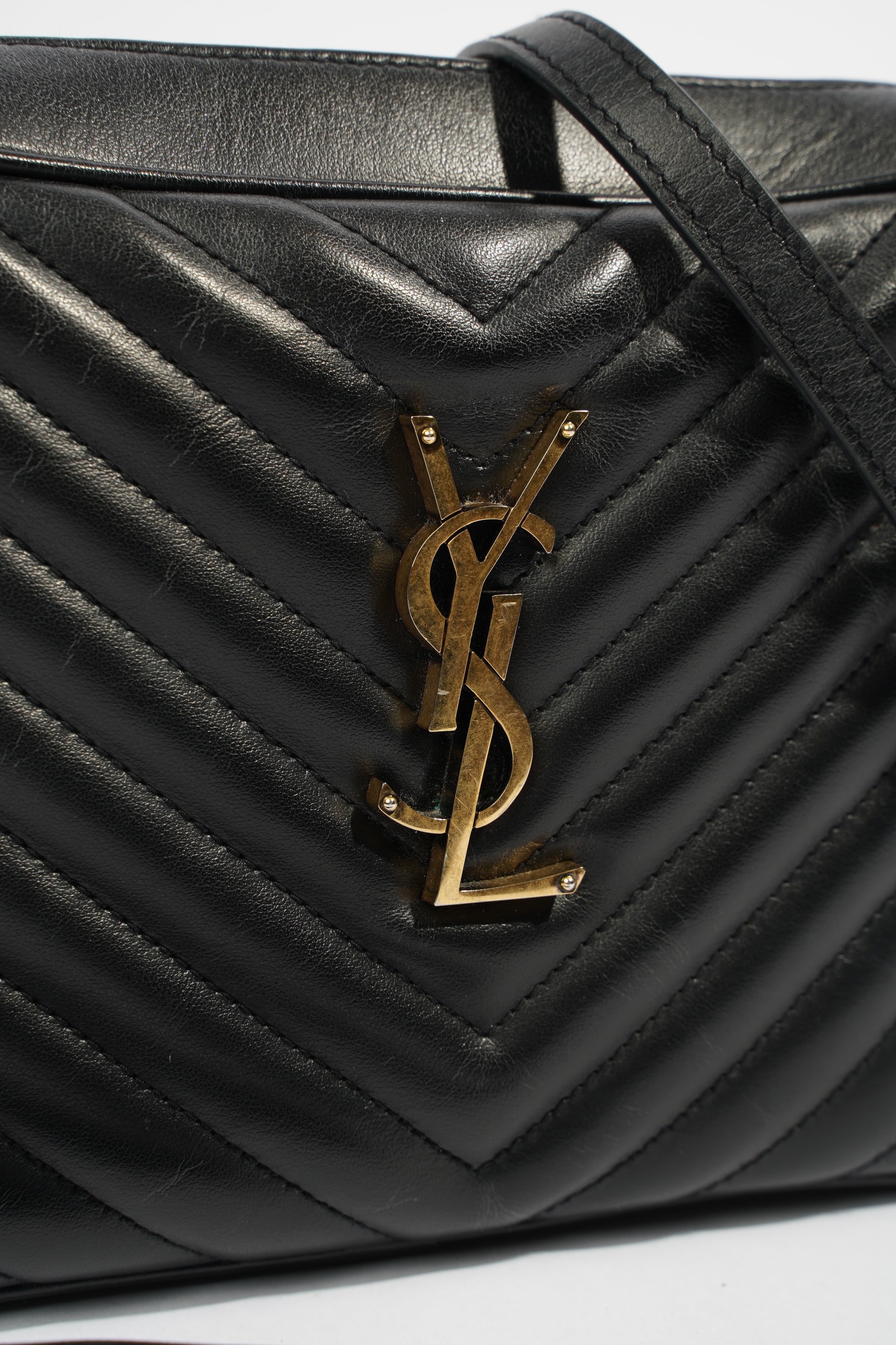 Saint Laurent Lou Camera Black Calfskin Leather