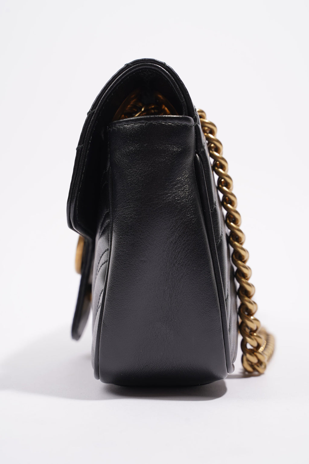 Gucci Womens Marmont Flap Black / Gold Mini