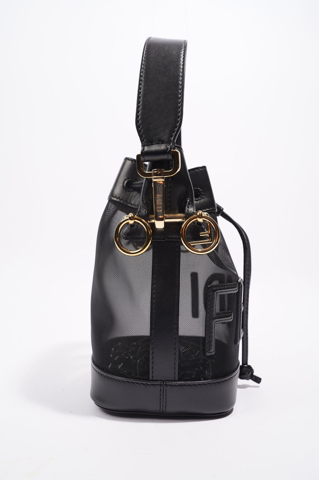 Fendi Womens Mon Tresor Mini Bag Black