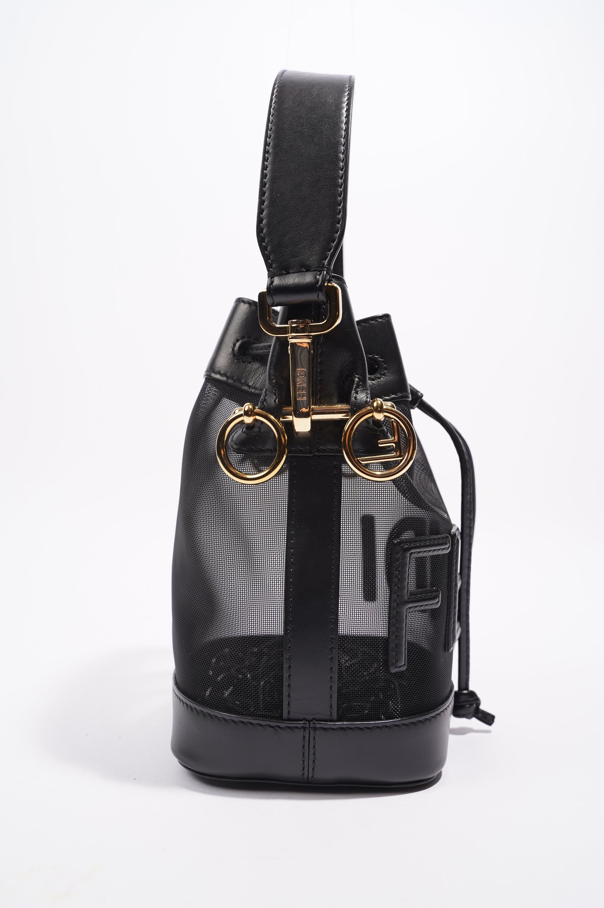 Fendi Womens Mon Tresor Mini Bag Black
