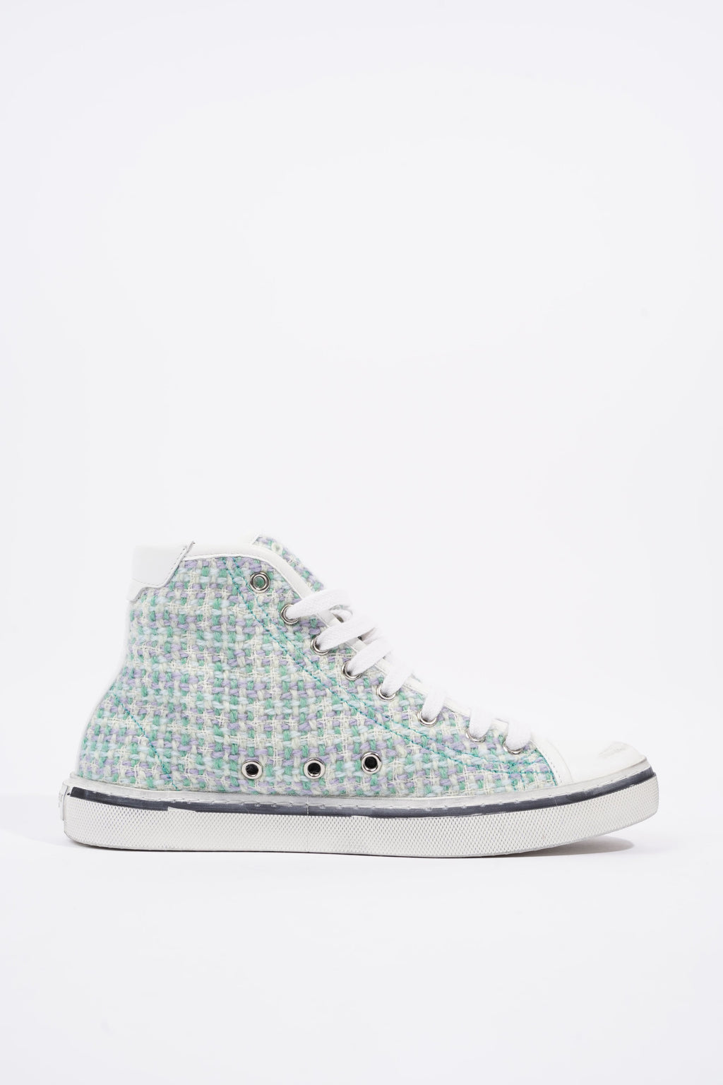 Saint Laurent Womens Malibu Sneaker Green Tweed EU 38 / UK 5