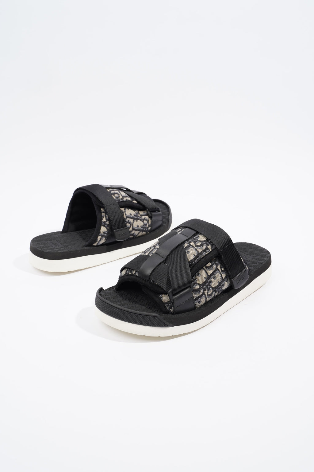 Christian Dior Mens Alpha Sandal Black / Beige / Oblique EU 40 / UK 6