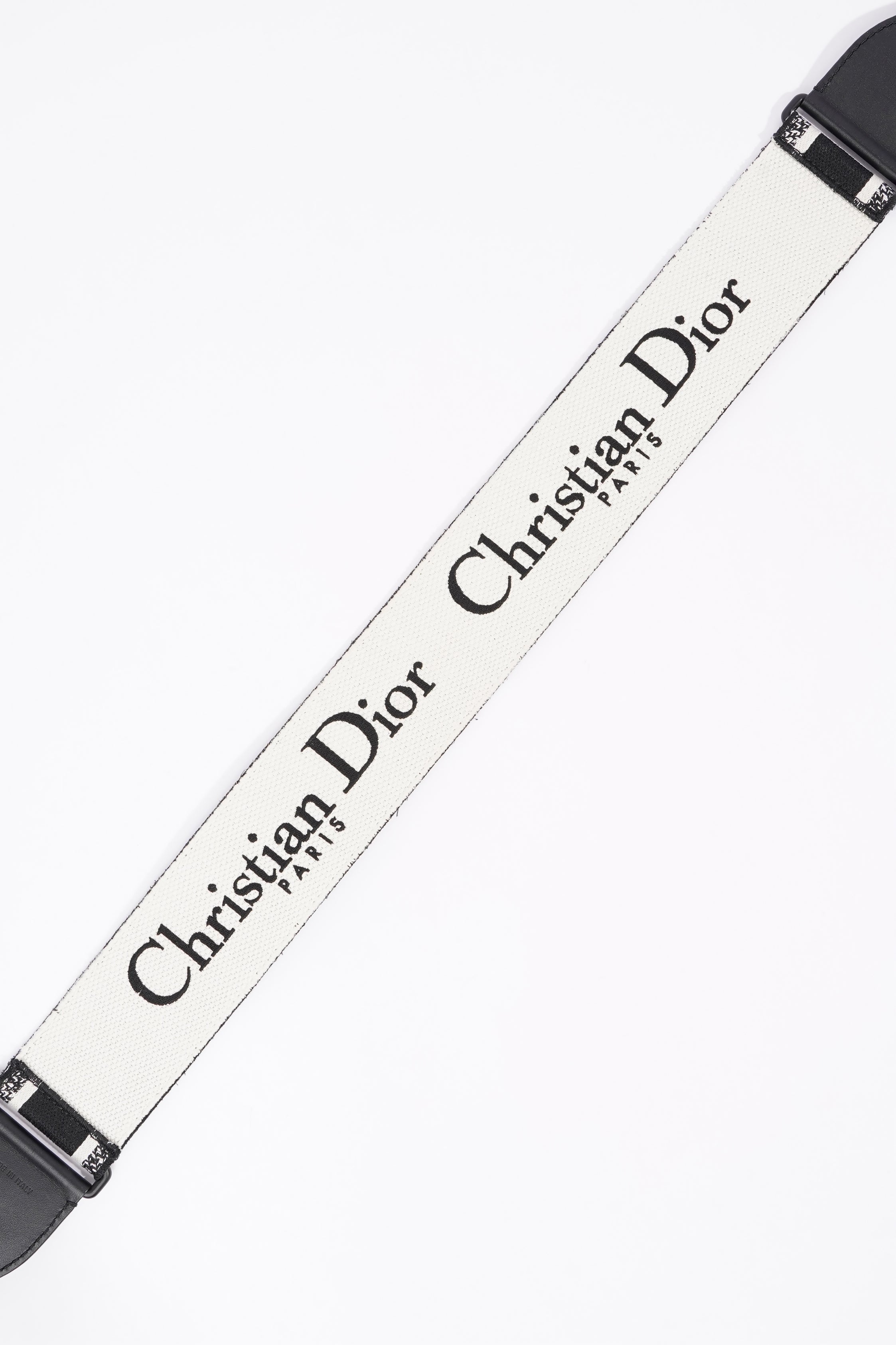 Christian Dior Ultramatte Bag Strap Black / White Canvas