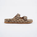 Gucci Slide Sandal With Straps Beige / Ebony EU 46 / UK 12