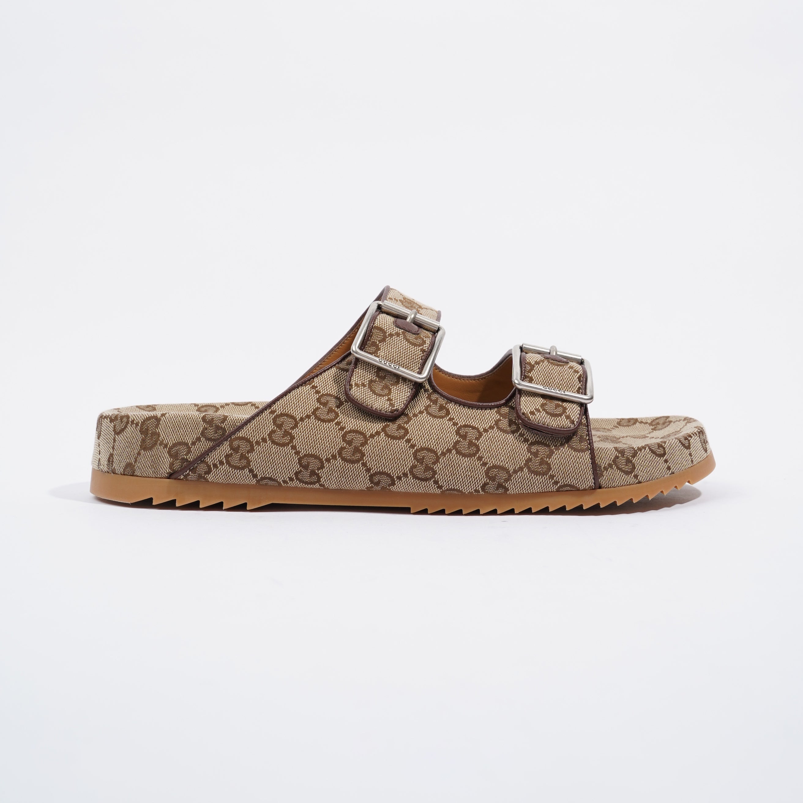 Gucci Slide Sandal With Straps Beige / Ebony EU 46 / UK 12
