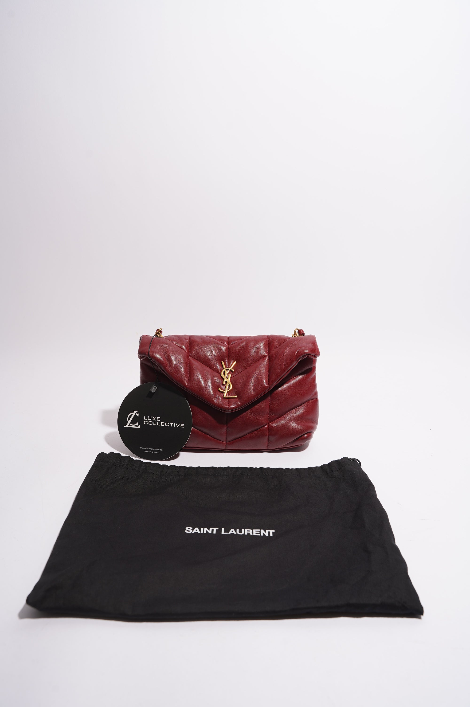 Saint Laurent Womens Lou Lou Puffer Red / Gold Toy