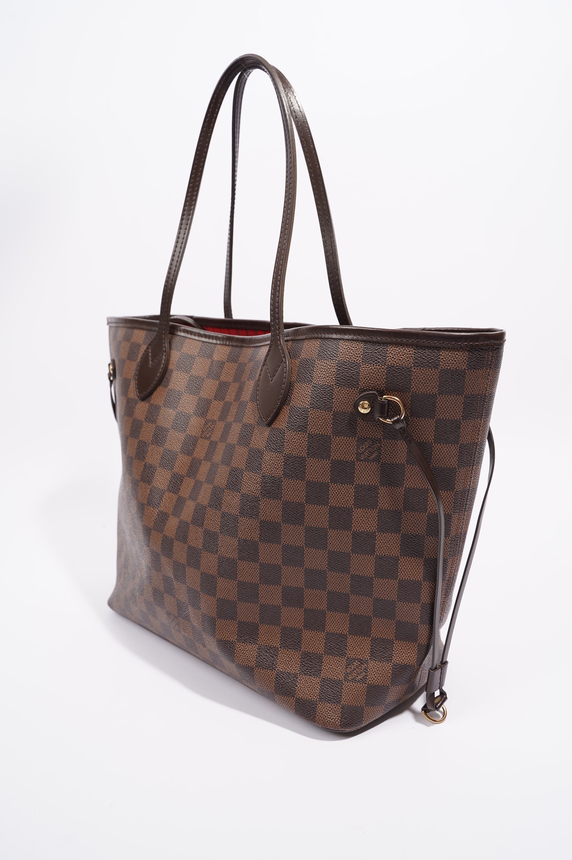 Louis Vuitton Womens Neverfull Bag Damier Ebene Canvas MM