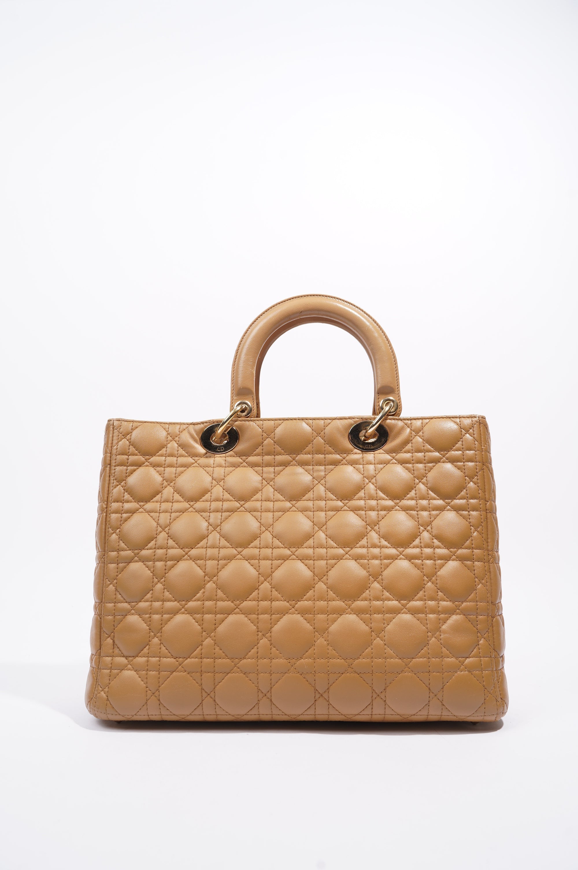 Christian Dior Womens Lady Dior Beige Large