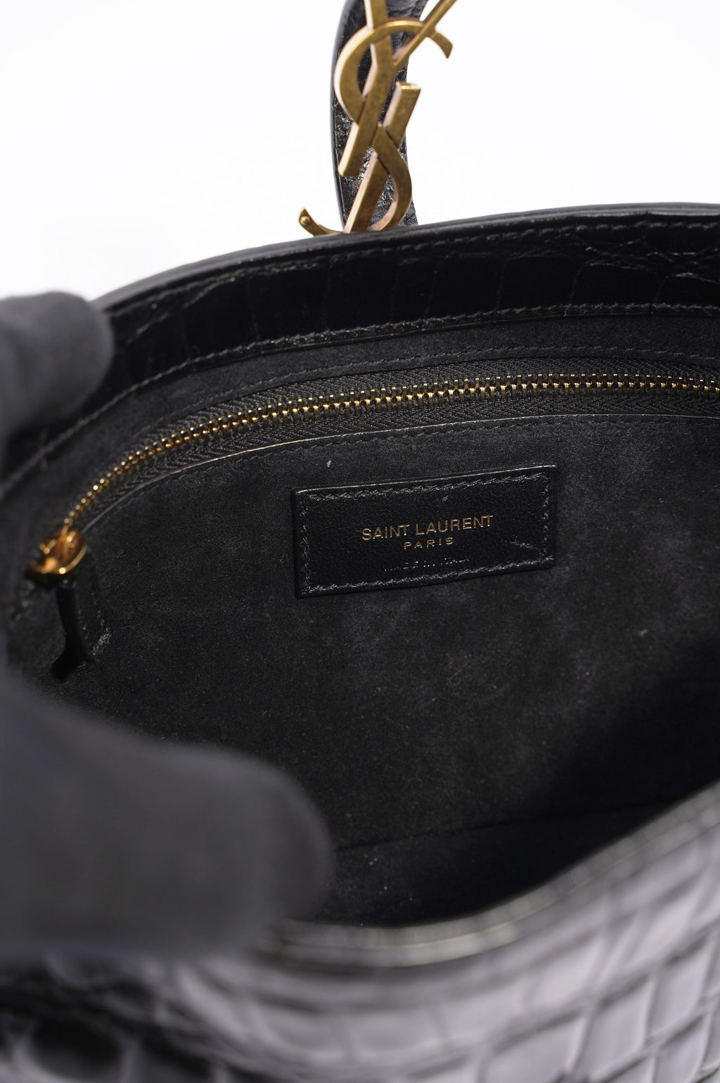 Saint Laurent Le 5 A 7 Hobo Bag Black Embossed Leather
