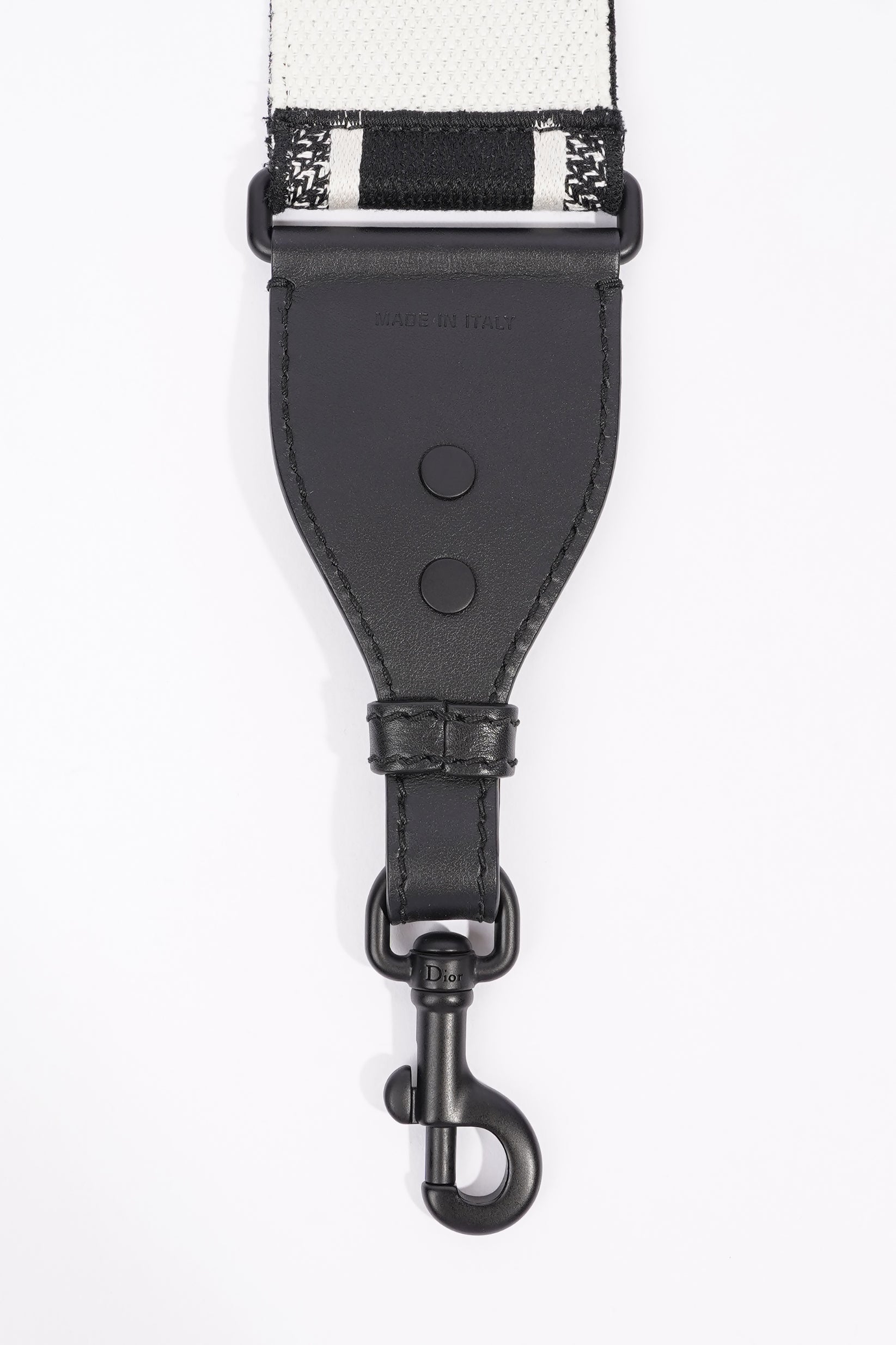 Christian Dior Ultramatte Bag Strap Black / White Canvas
