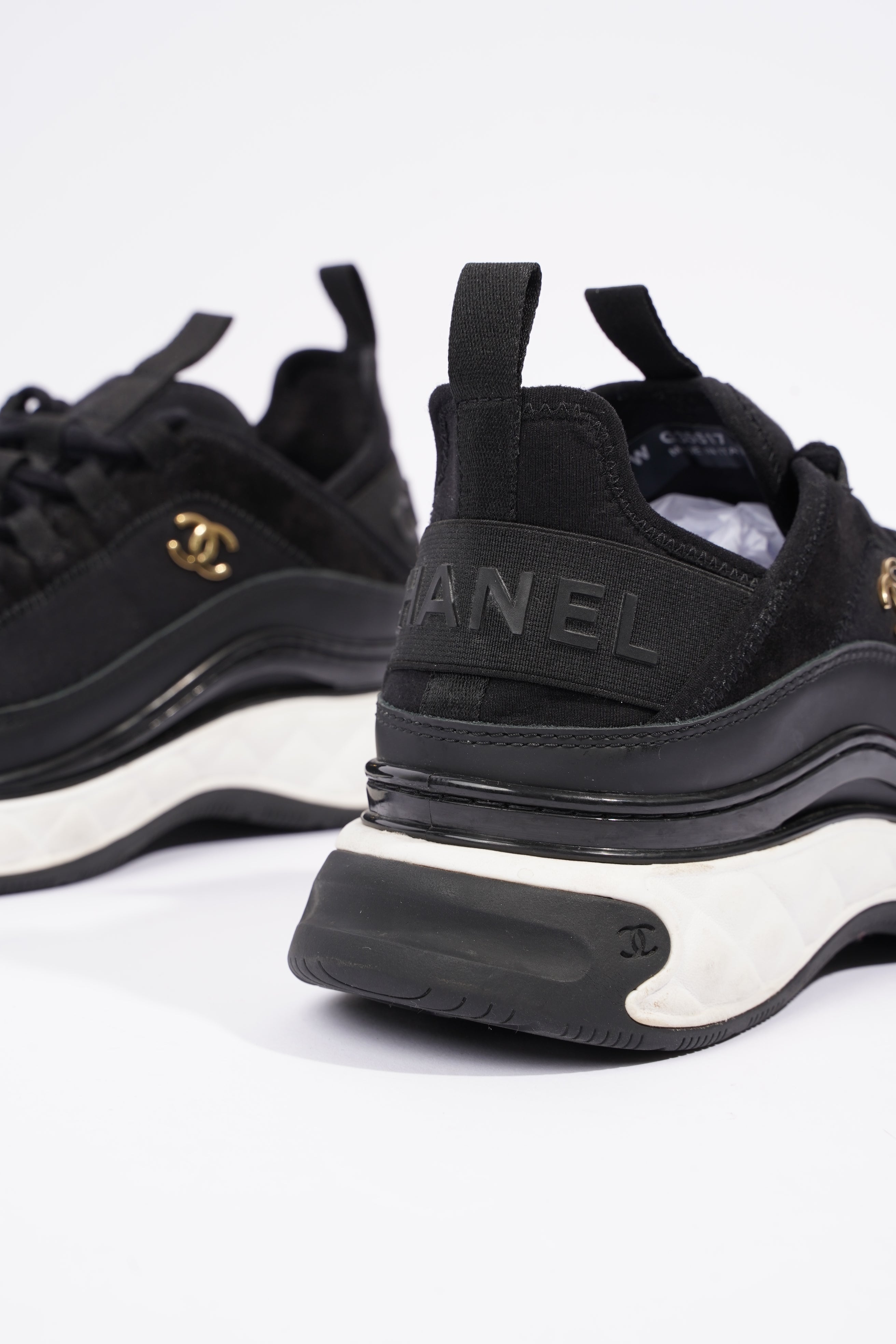 Chanel Womens CC Logo Runners Black EU 39.5 / UK 6.5