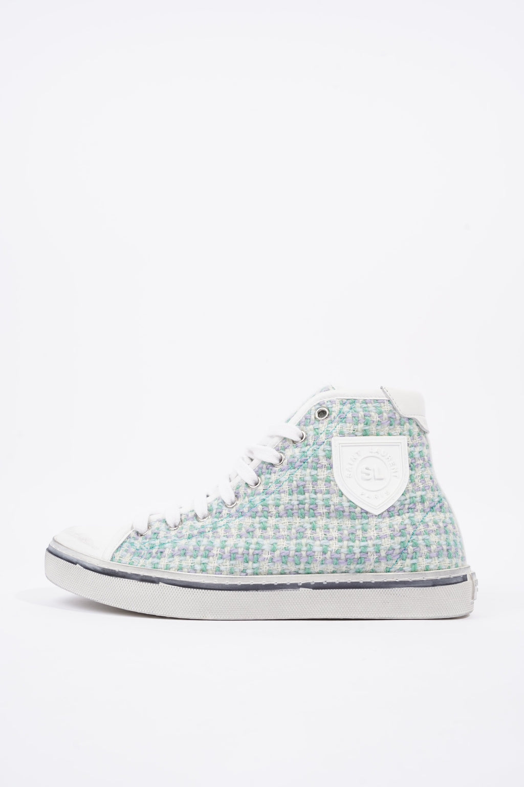 Saint Laurent Womens Malibu Sneaker Green Tweed EU 38 / UK 5