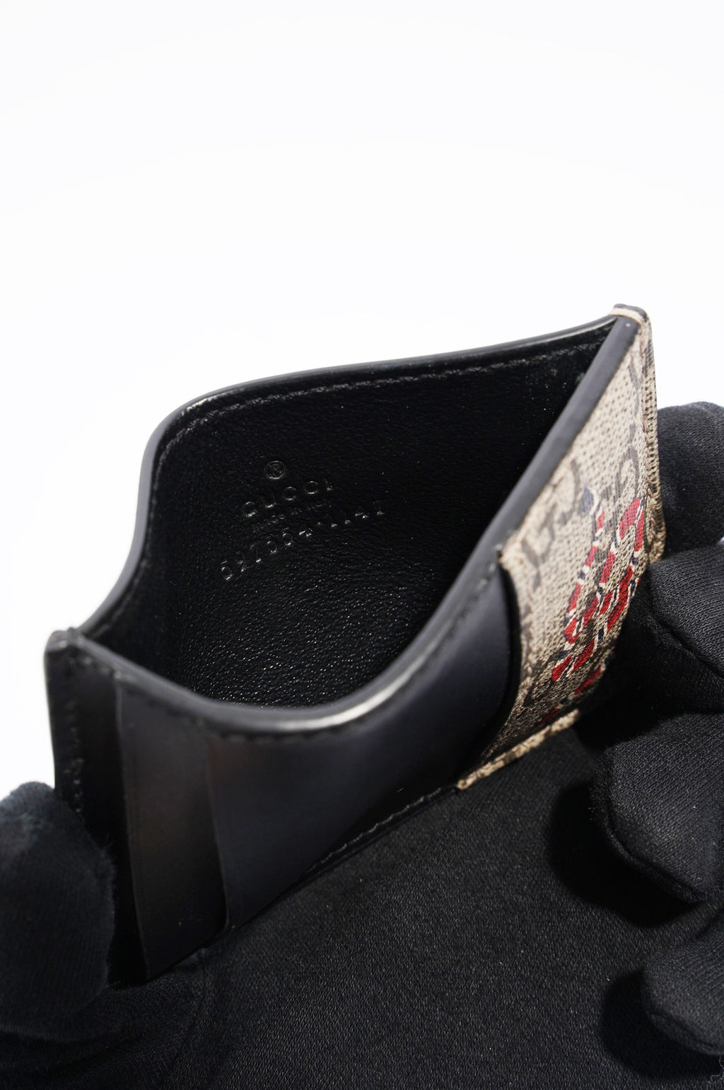 Gucci Womens Card Holder Brown / Black Canvas / Leather