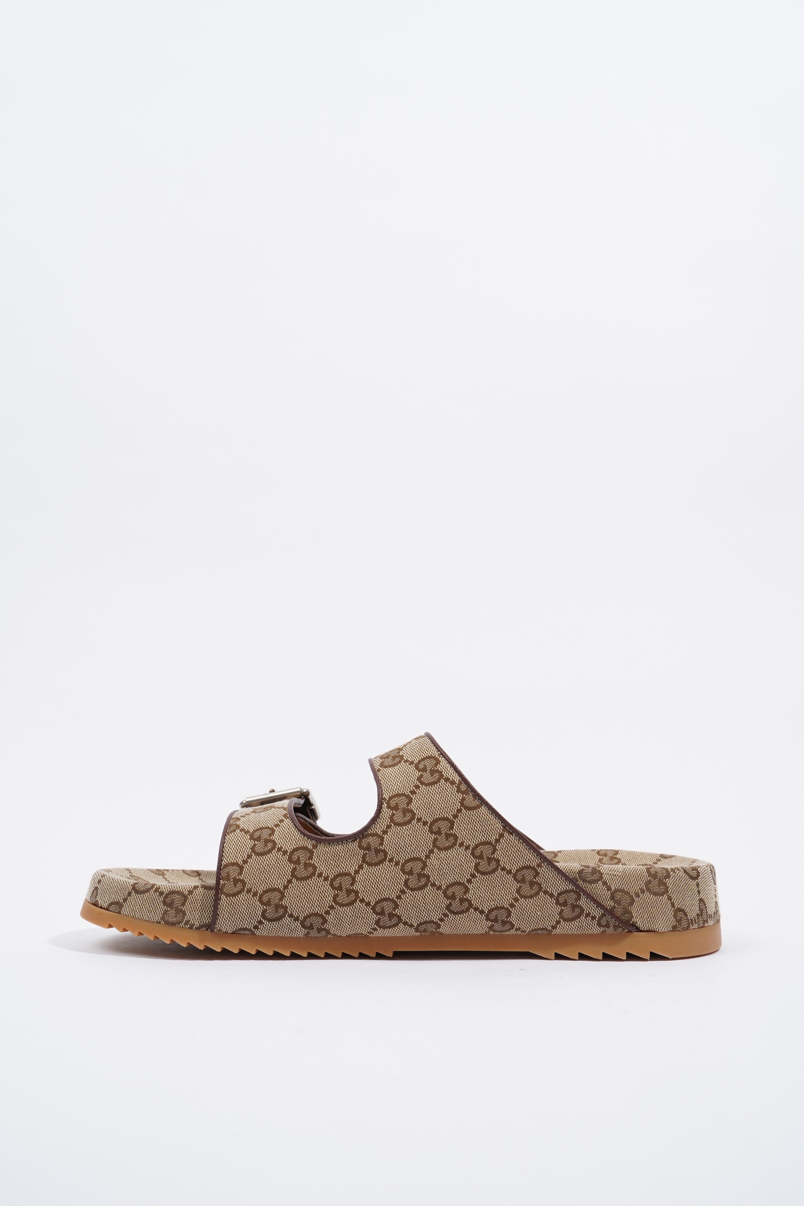 Gucci Slide Sandal With Straps Beige / Ebony EU 46 / UK 12
