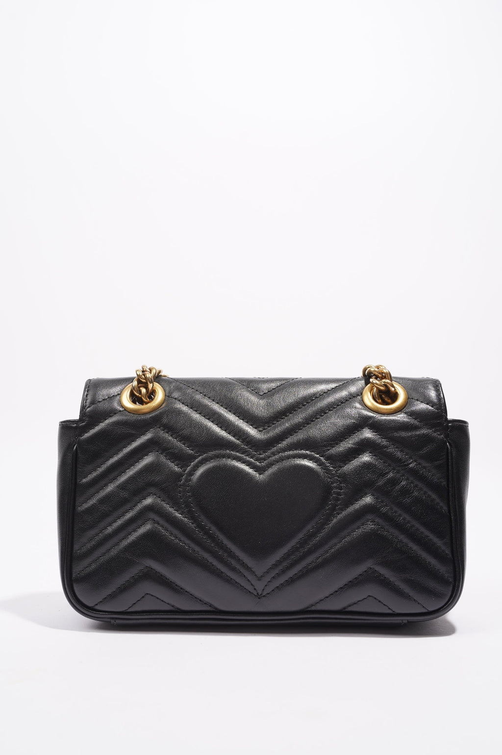 Gucci Womens Marmont Flap Black Leather Mini