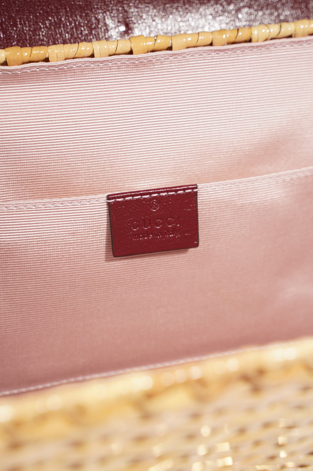 Gucci Sylvie 1969 Handbag Wicker / Burgundy