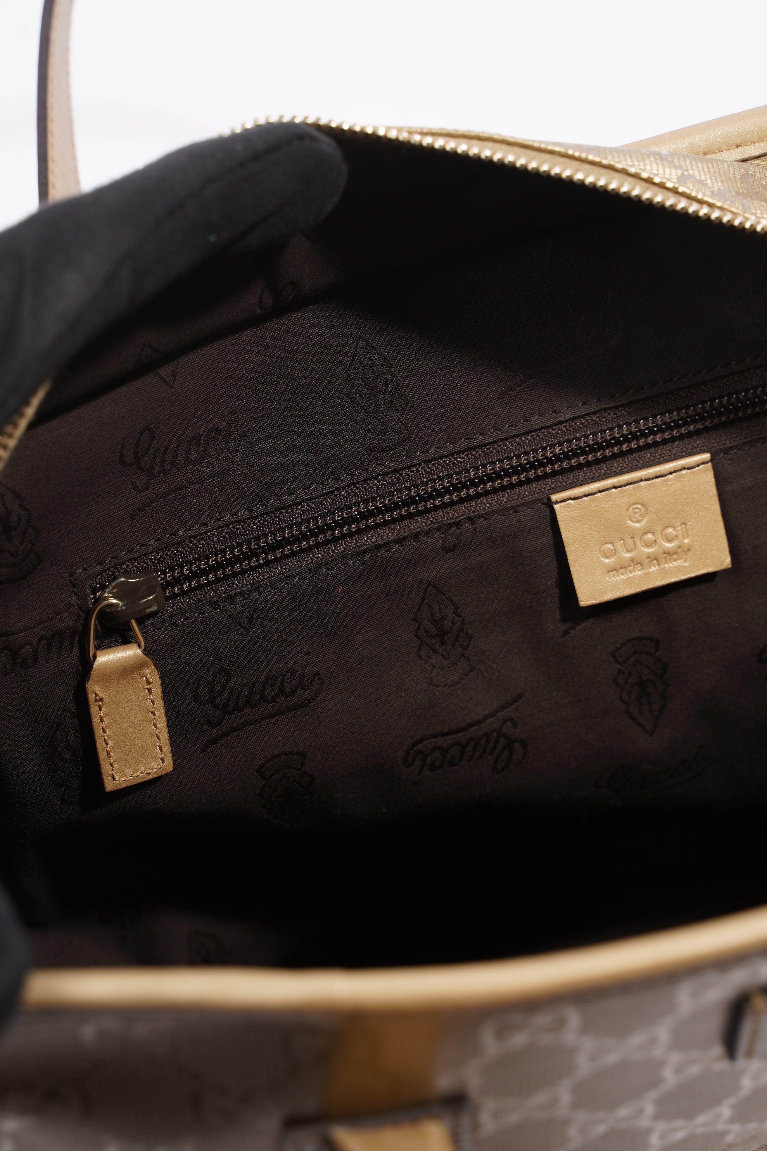 Gucci Womens Vintage Tote Bag Gold
