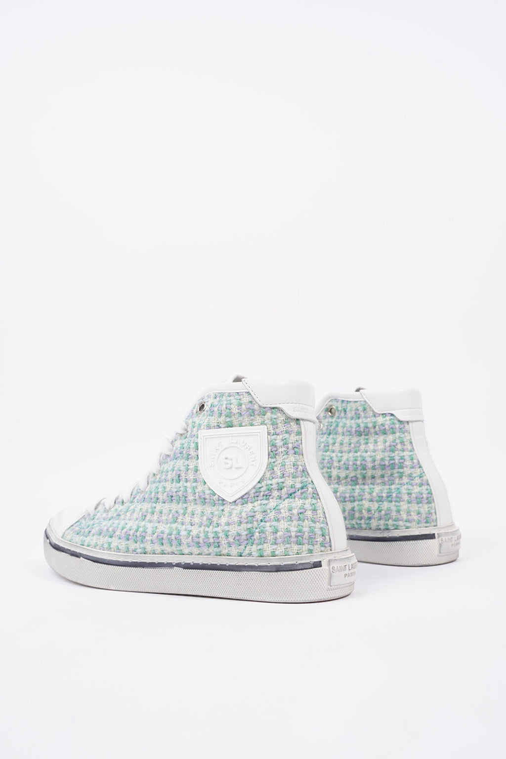 Saint Laurent Womens Malibu Sneaker Green Tweed EU 38 / UK 5