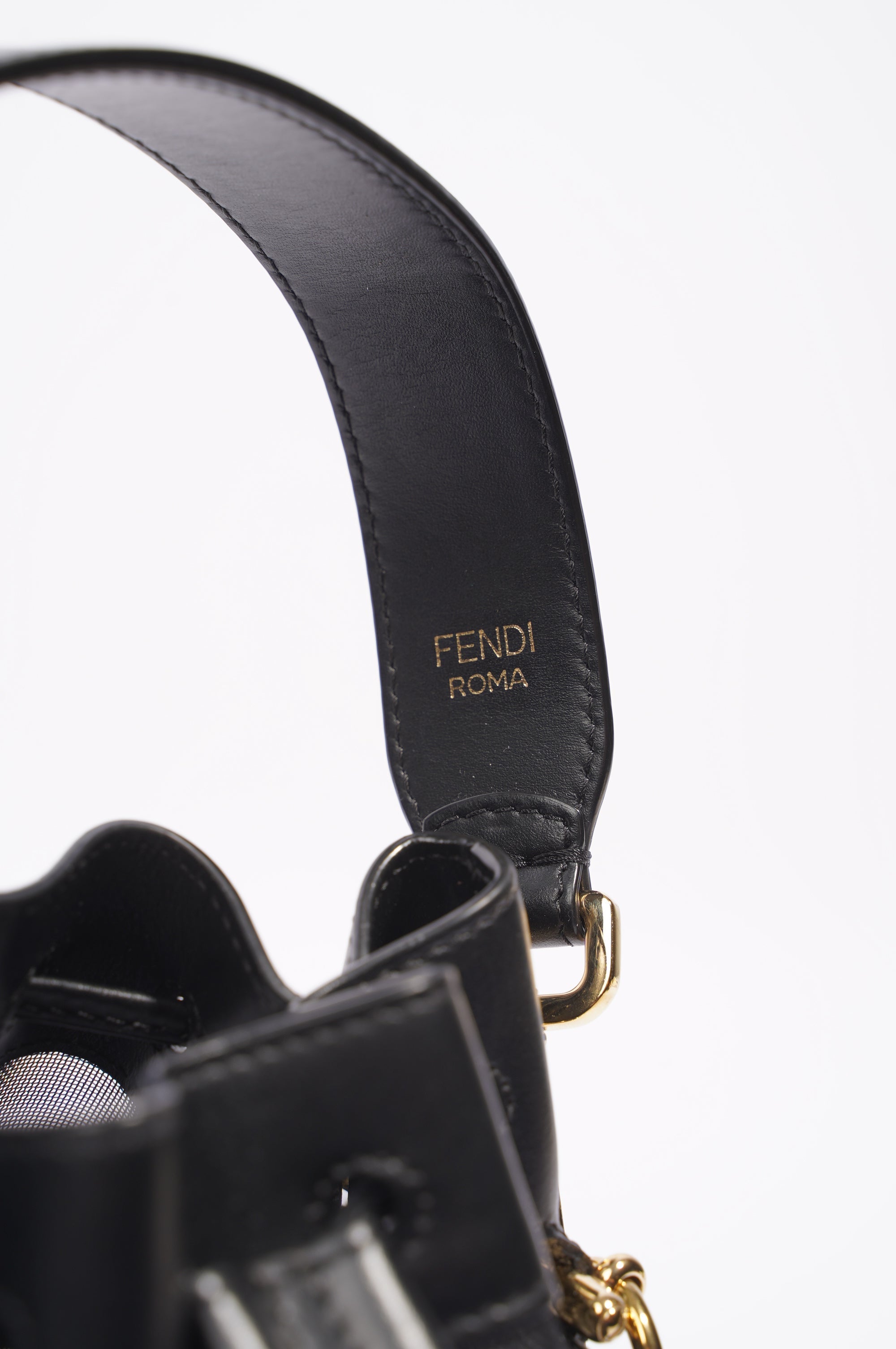 Fendi Womens Mon Tresor Mini Bag Black