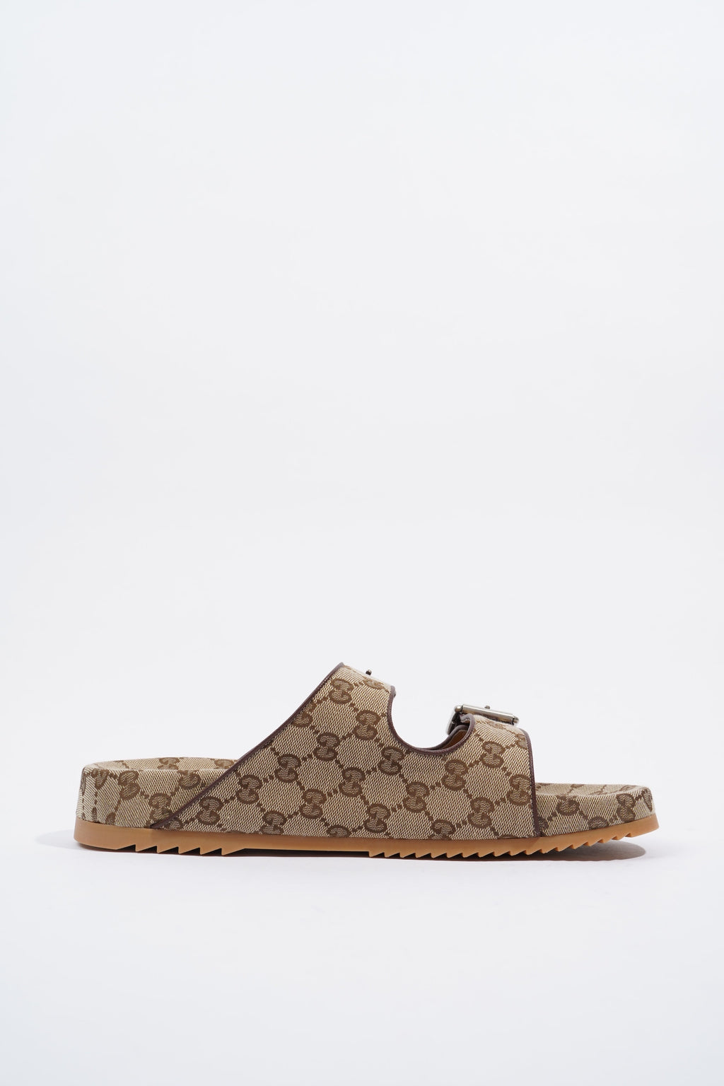 Gucci Slide Sandal With Straps Beige / Ebony EU 46 / UK 12