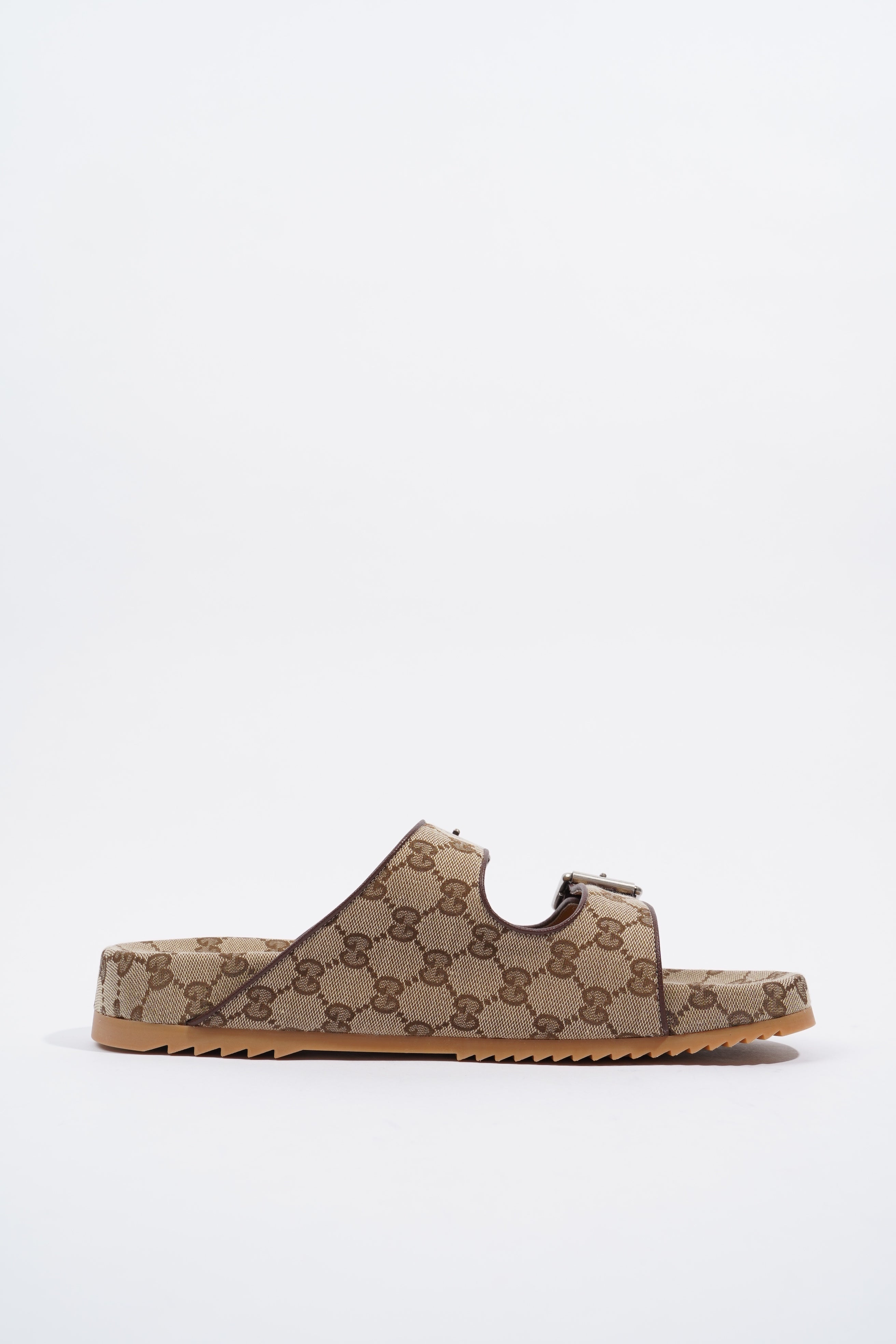 Gucci Slide Sandal With Straps Beige / Ebony EU 46 / UK 12