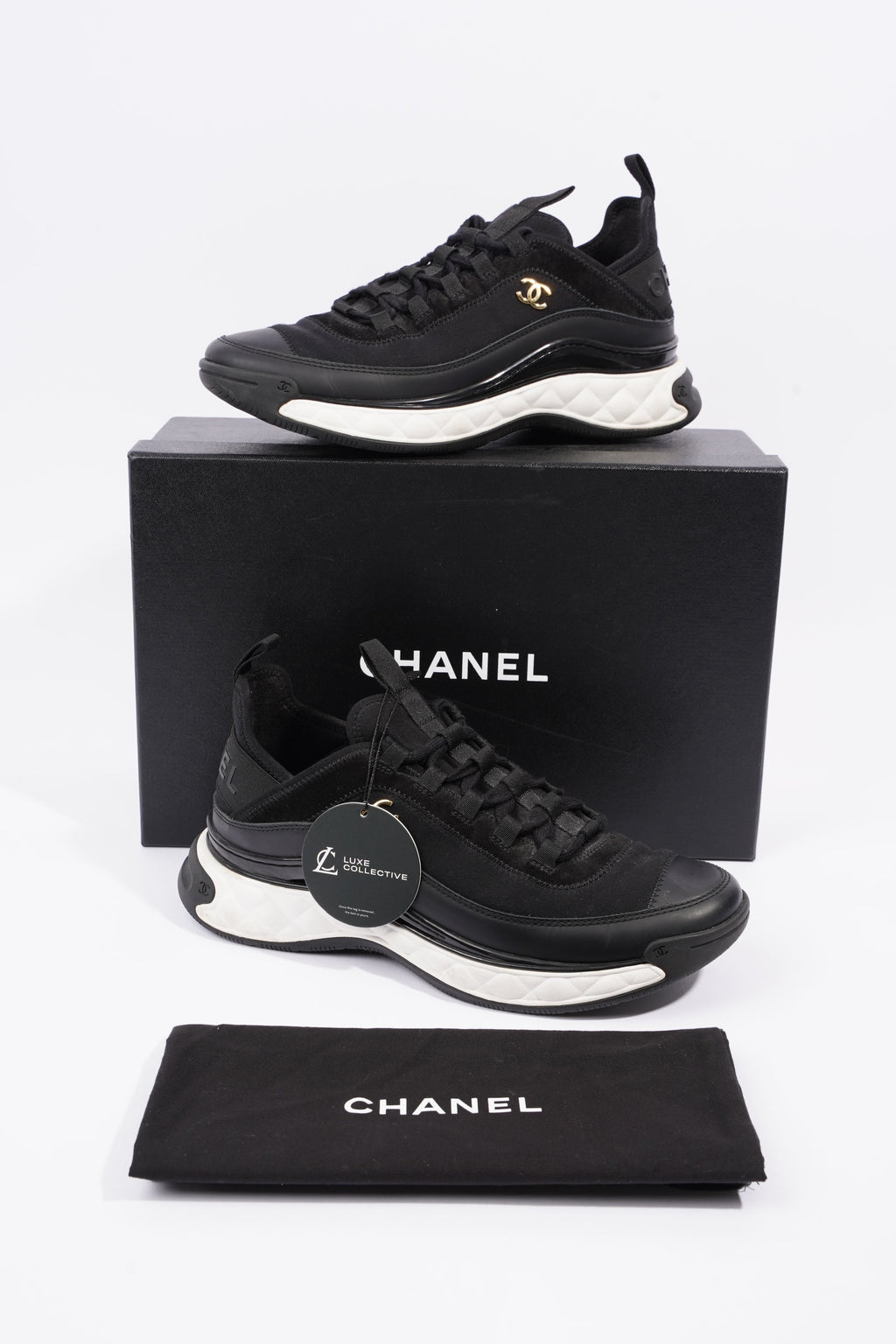 Chanel Womens CC Logo Runners Black EU 39.5 / UK 6.5
