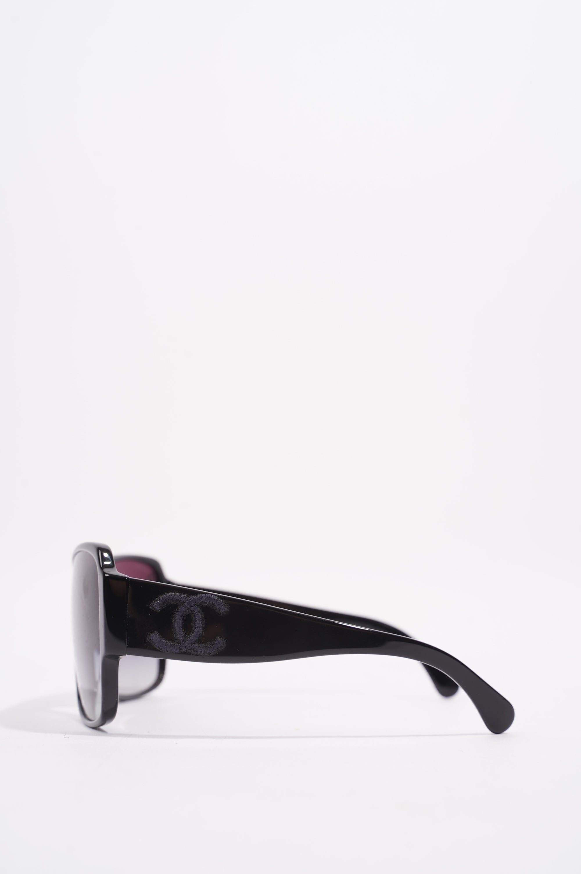 Chanel Womens Square Frame Sunglasses Black Acetate