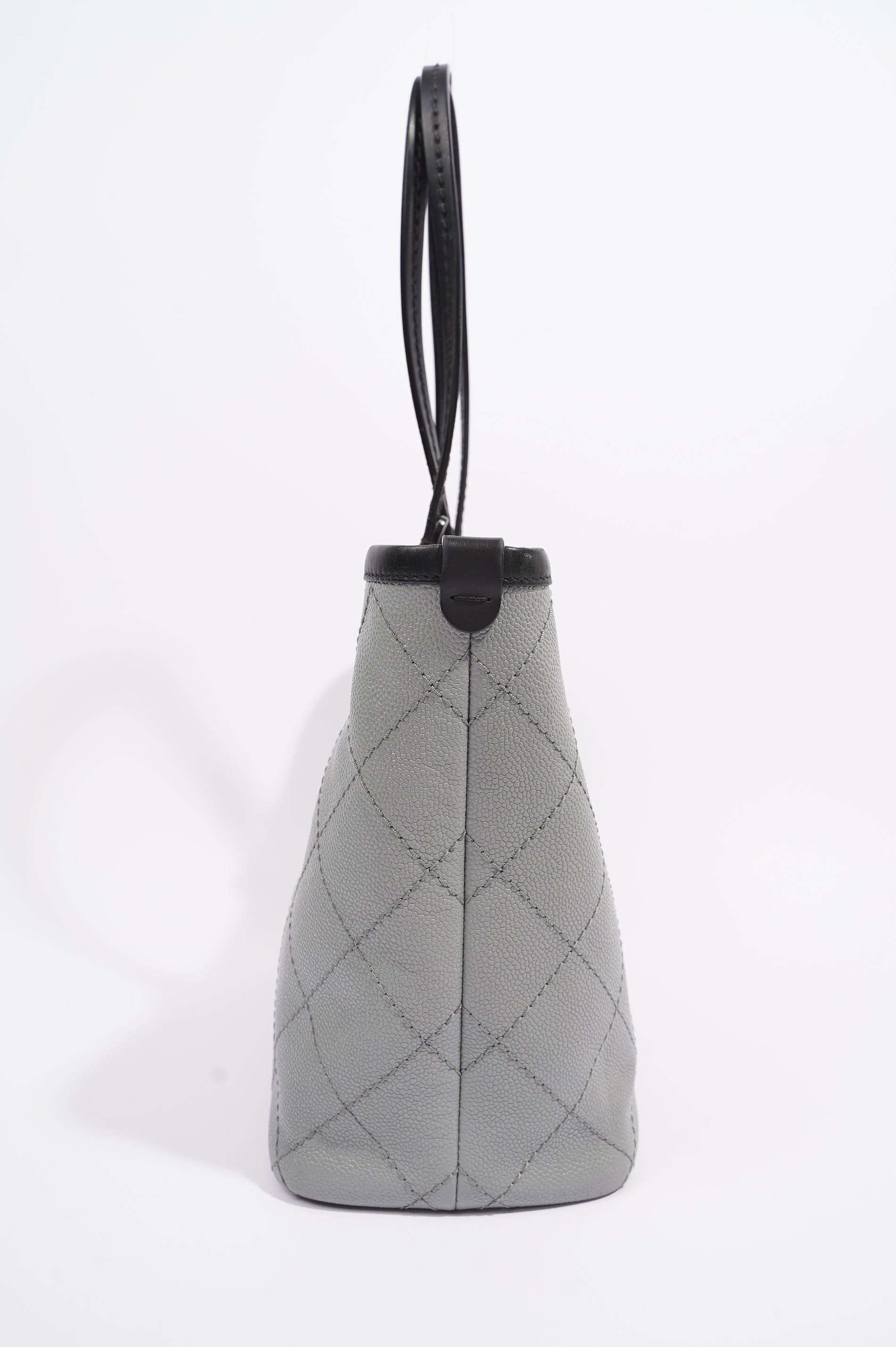 Chanel Womens Fever Shopping Tote Grey Caviar