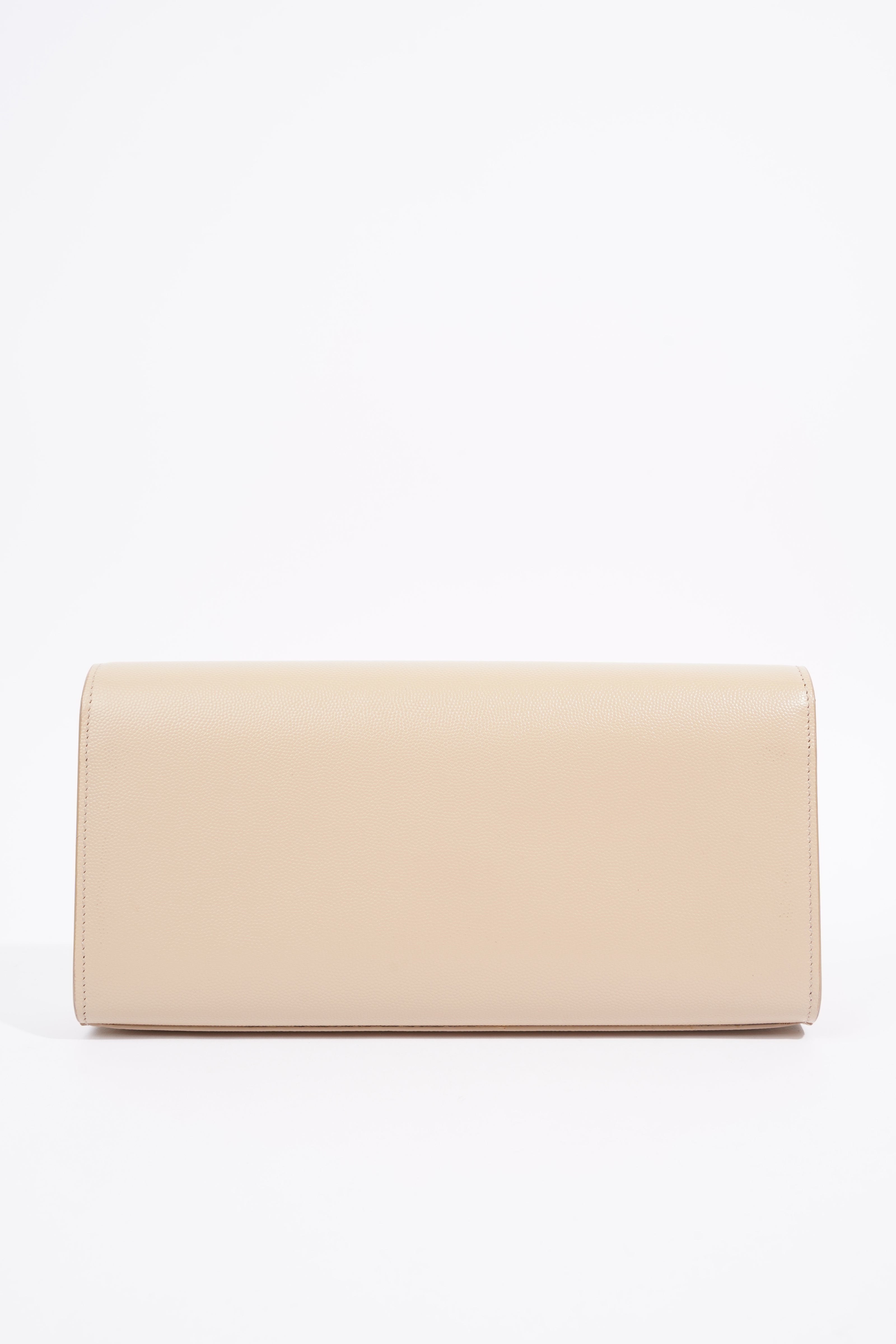 Saint Laurent Kate Clutch Cream Leather