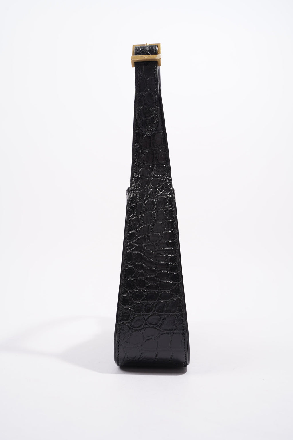 Saint Laurent Womens Le 5 A 7 Bag Black Croc
