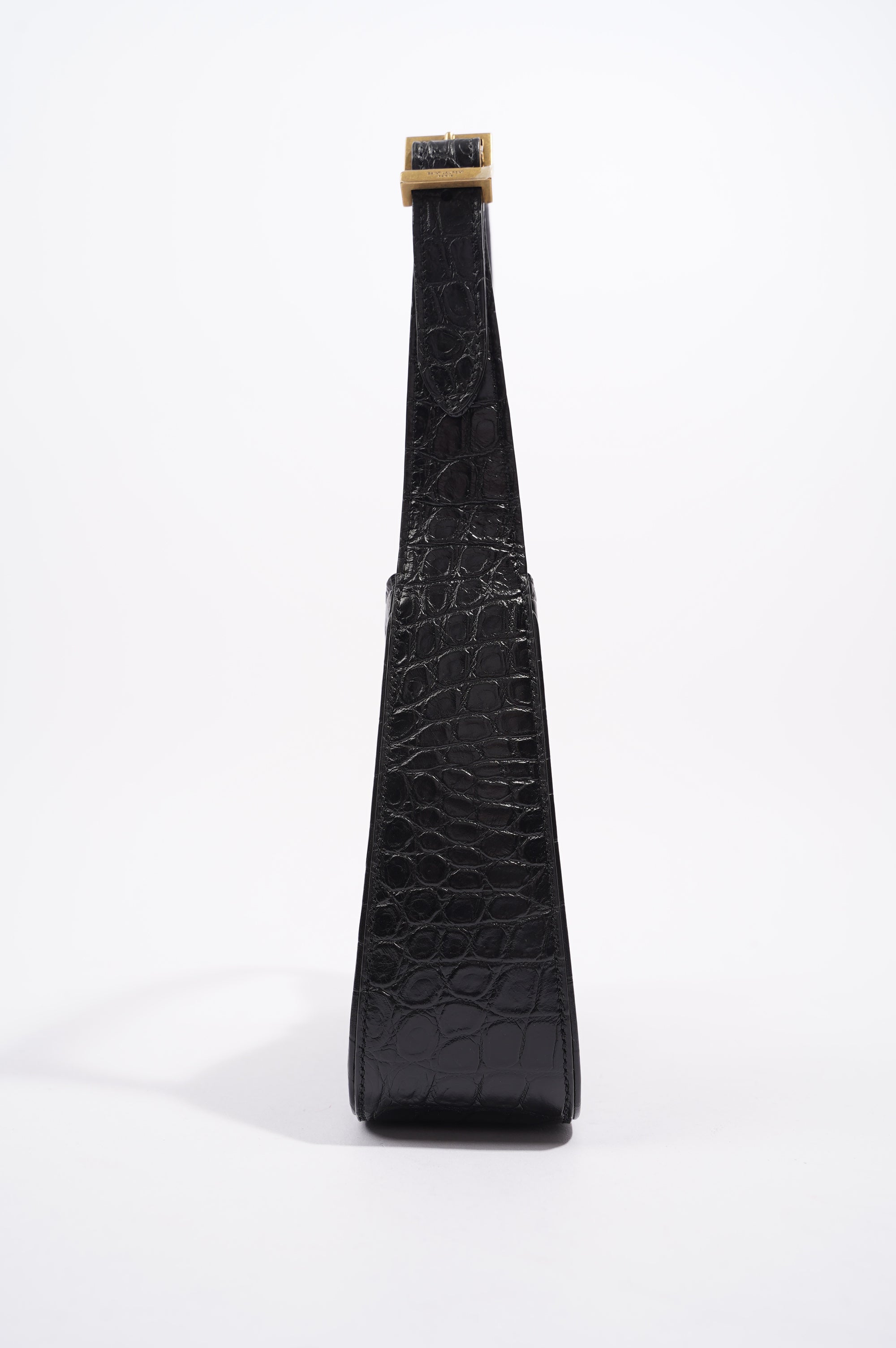 Saint Laurent Womens Le 5 A 7 Bag Black Croc