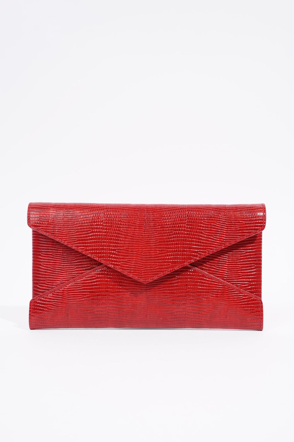 Saint Laurent Envelope Clutch Red Leather