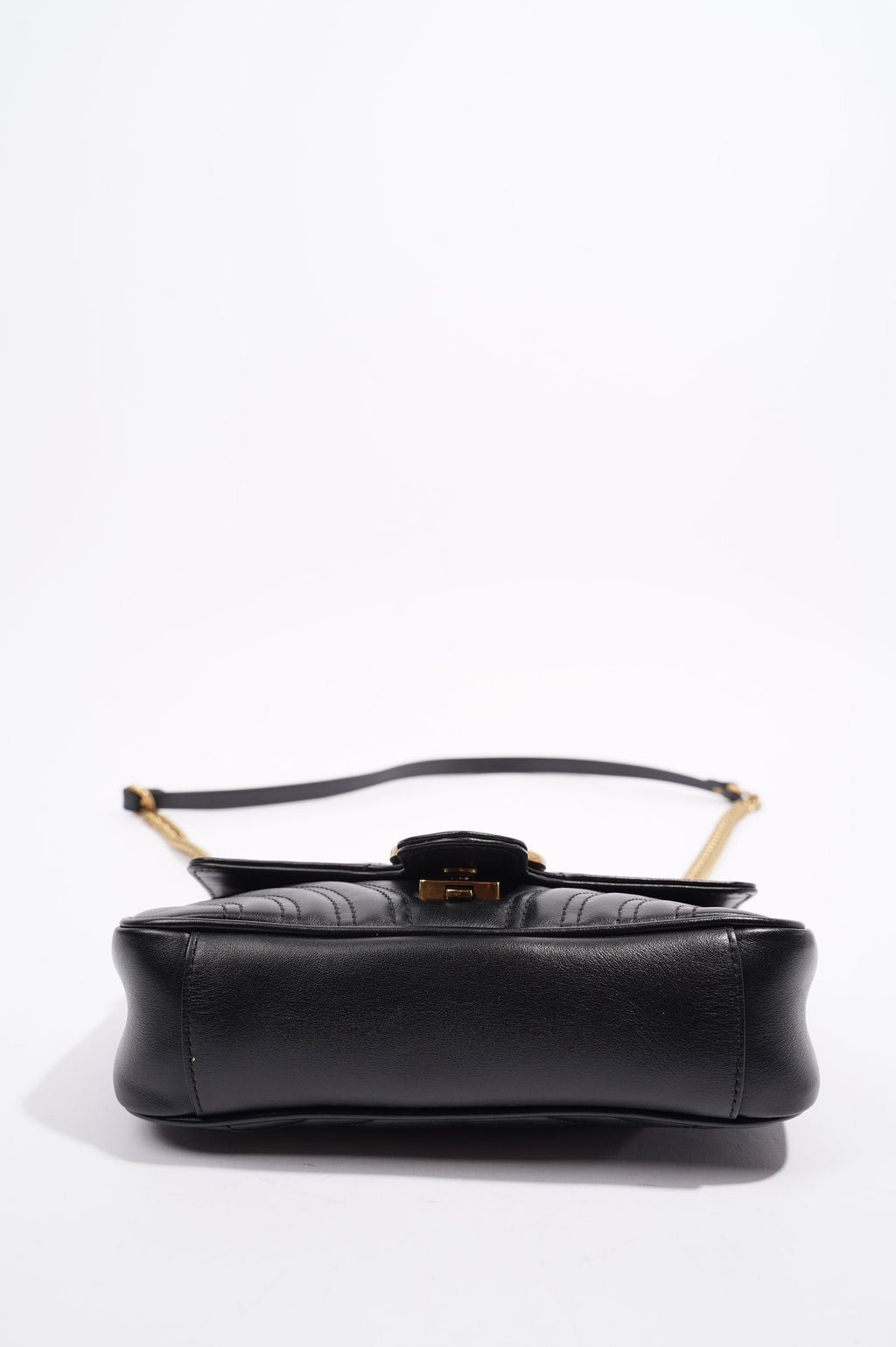 Gucci Womens Marmont Flap Black / Gold Mini