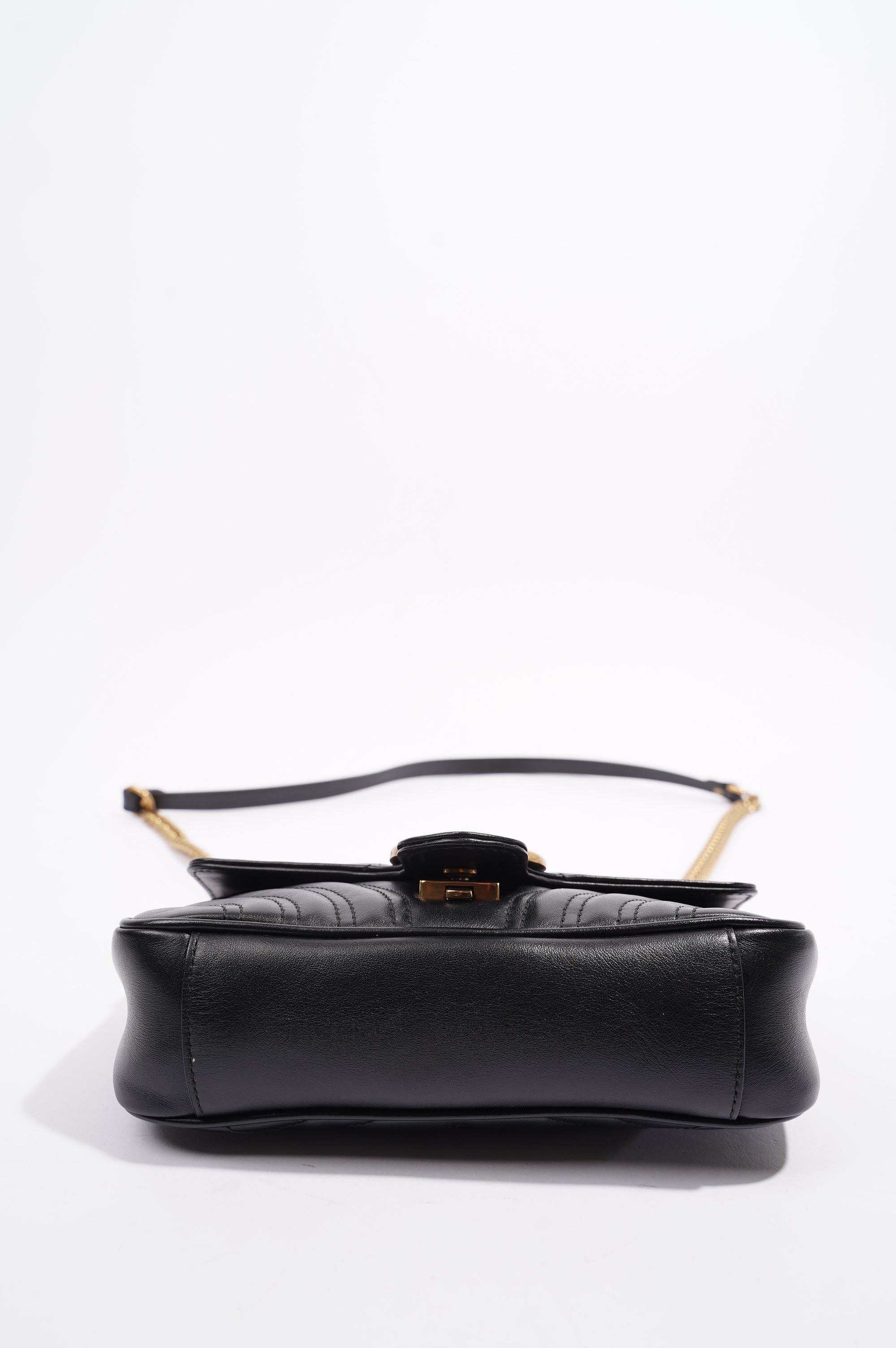 Gucci Womens Marmont Flap Black / Gold Mini