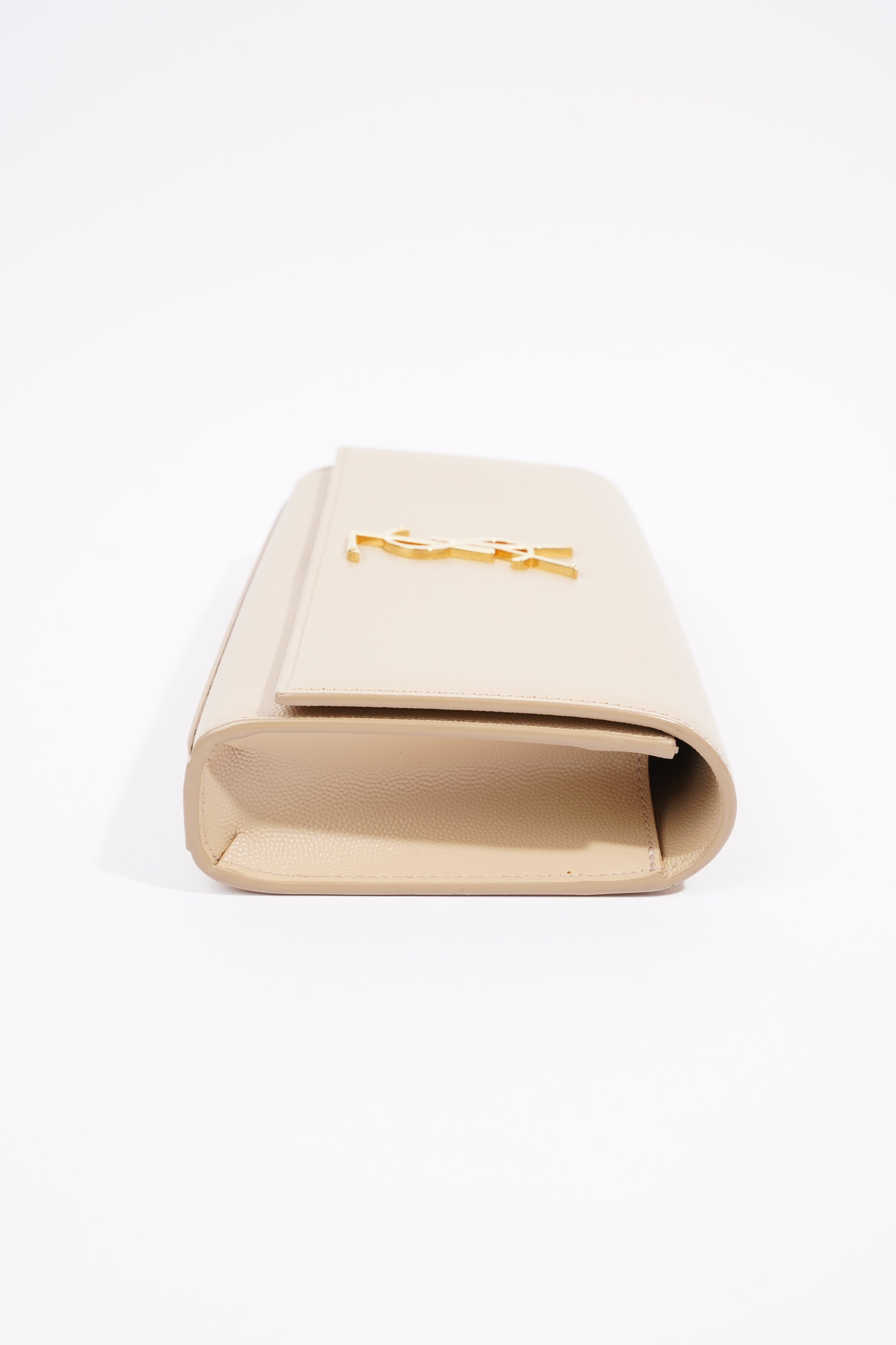 Saint Laurent Kate Clutch Cream Leather