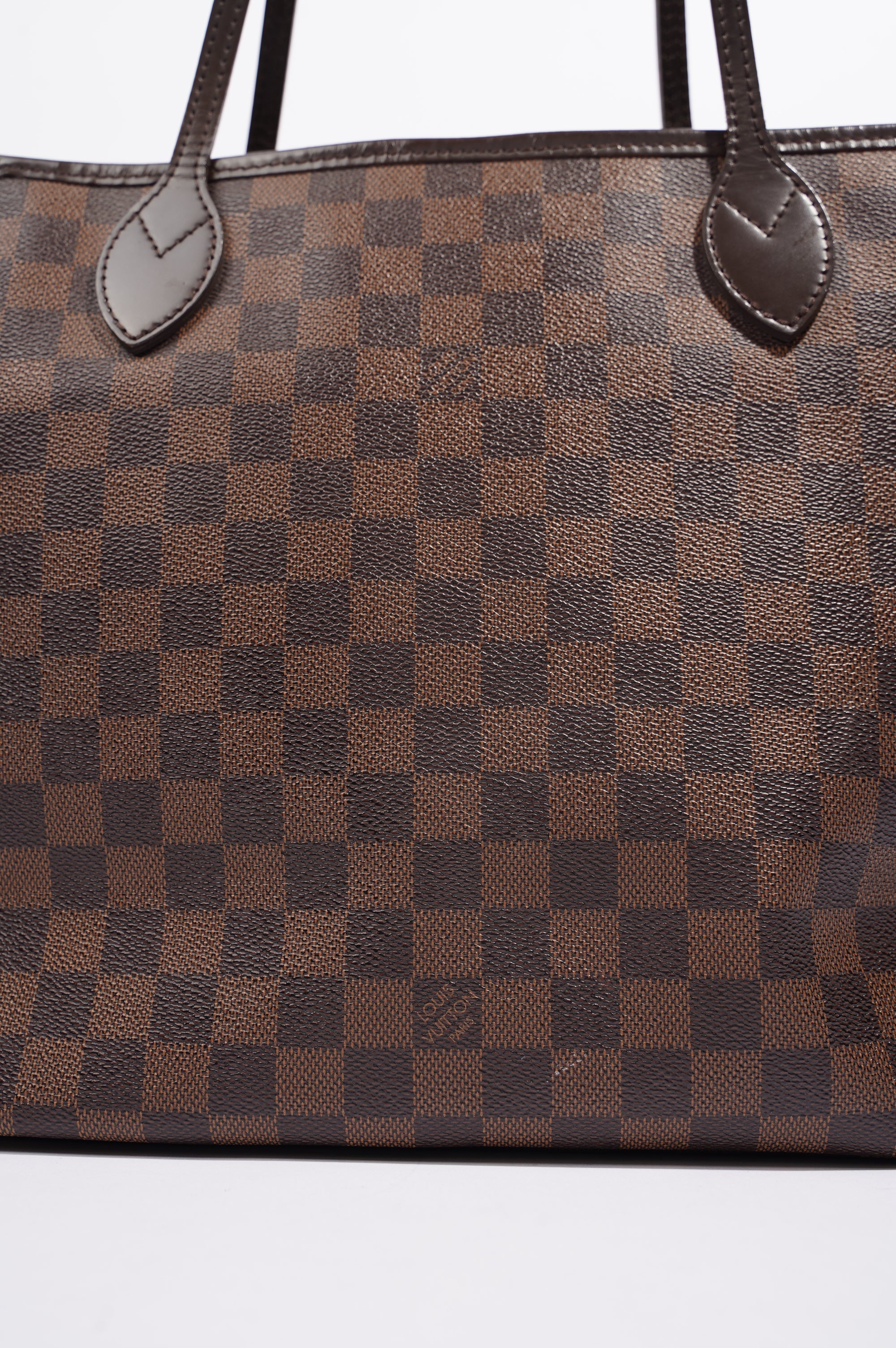 Louis Vuitton Womens Neverfull Bag Damier Ebene Canvas MM