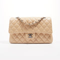 Chanel Womens Classic Flap Beige Medium