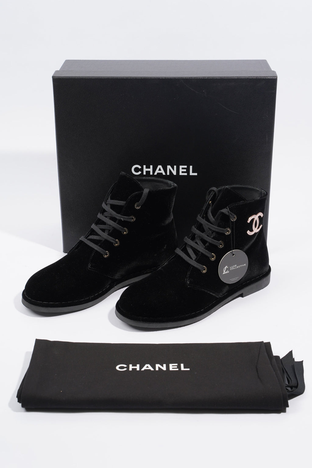 Chanel Velvet CC Boot Black EU 37 / UK 4