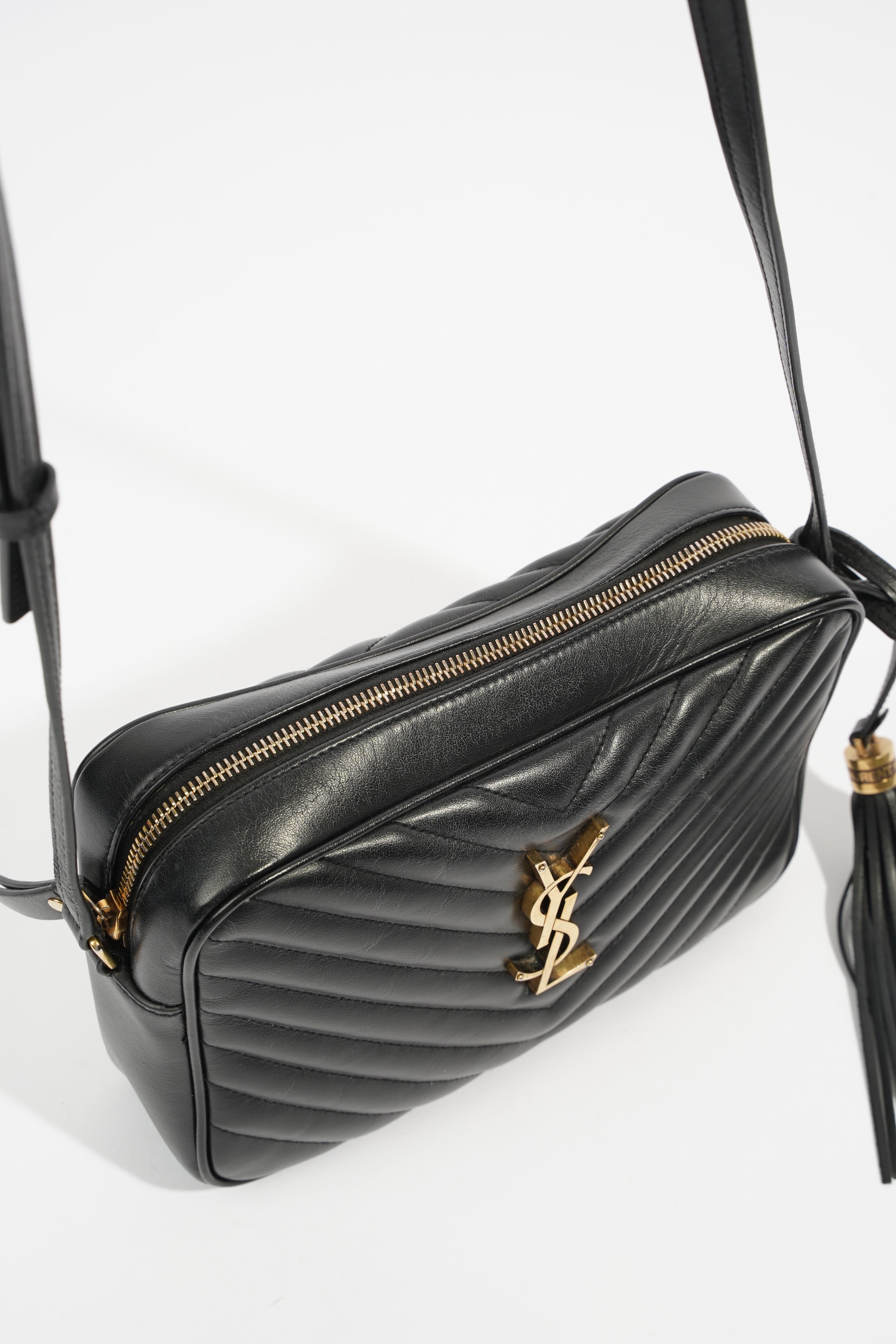Saint Laurent Lou Camera Black Calfskin Leather
