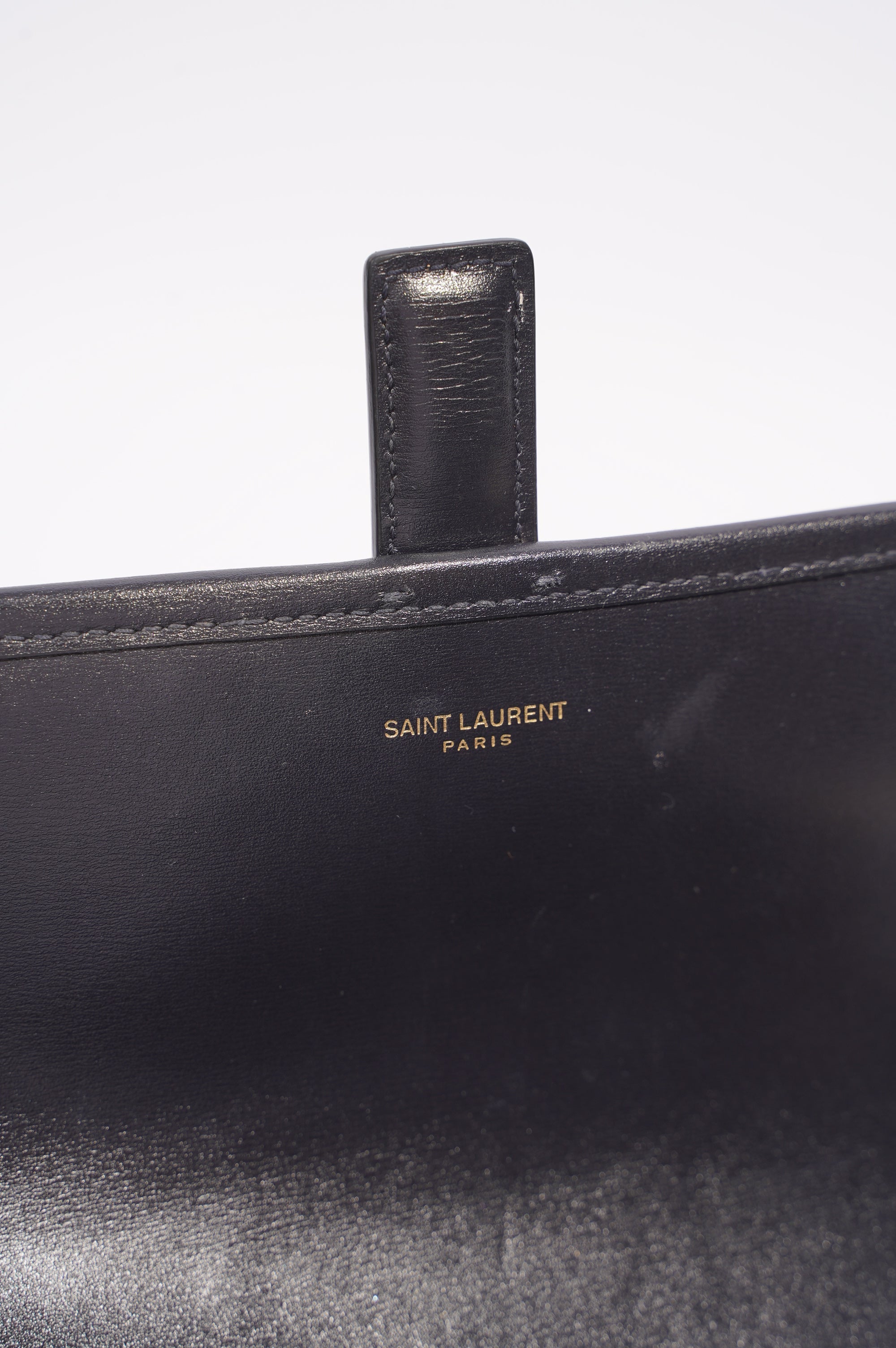 Saint Laurent Top Flap Satchel Beige / Black Canvas Small